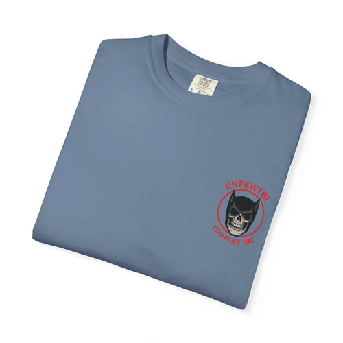 Folded blue Batman Holographic Ghostface unisex T-shirt with logo on chest