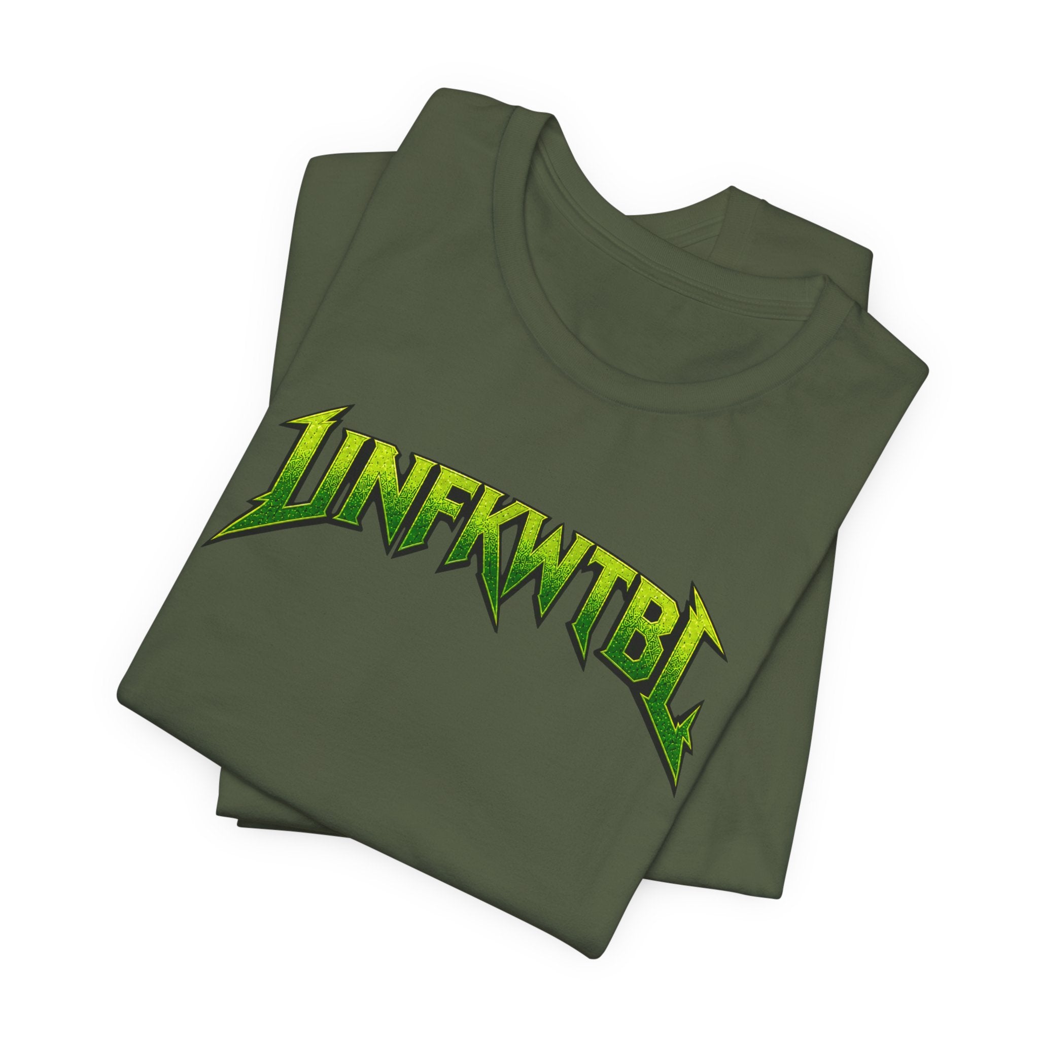 Reaper Graphic Tee — 'UNFKWTBL' Neon Green Heavy Metal Skull Shirt
