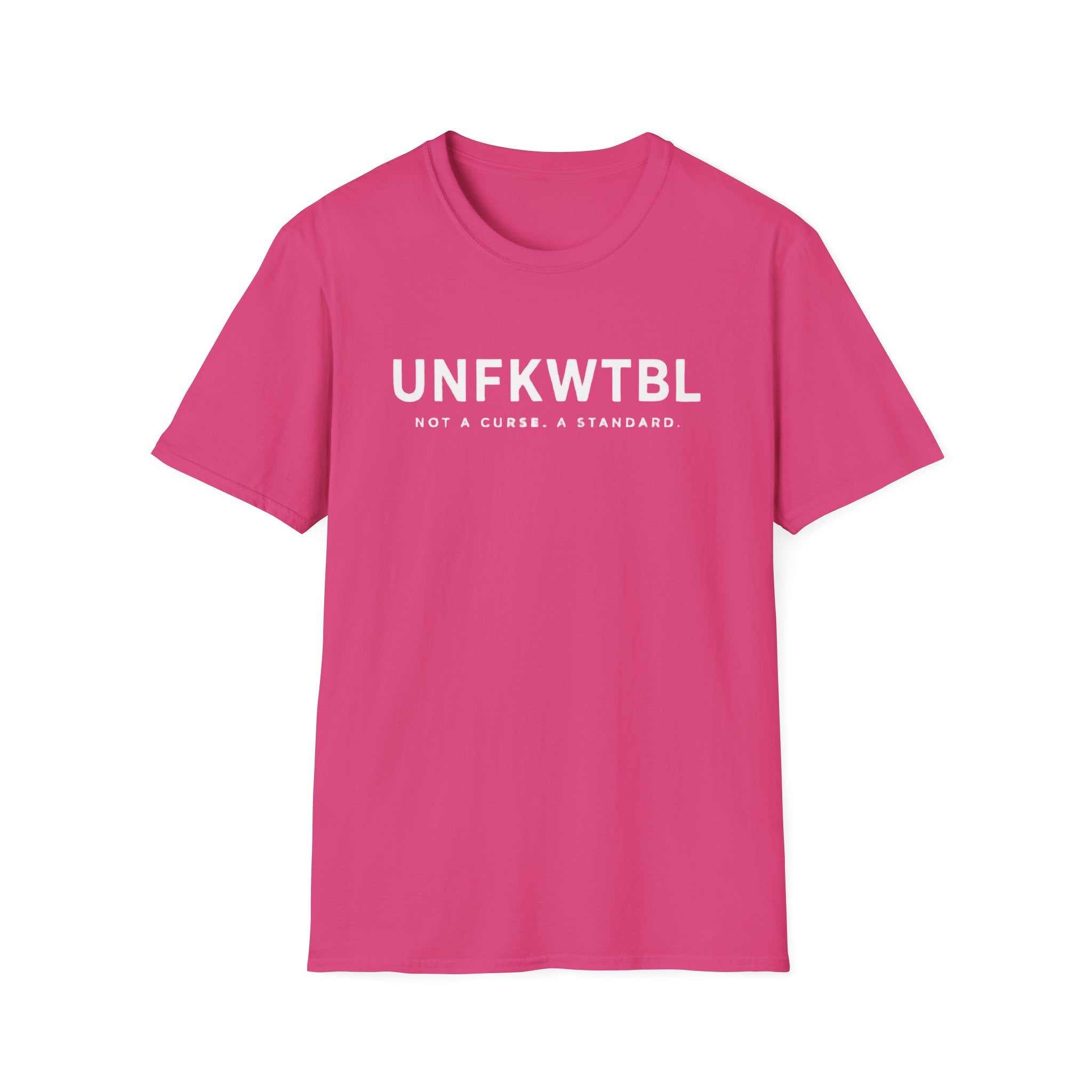 UNFKWTBL Not A Curse minimalist white T-shirt with bold chest print on soft cotton