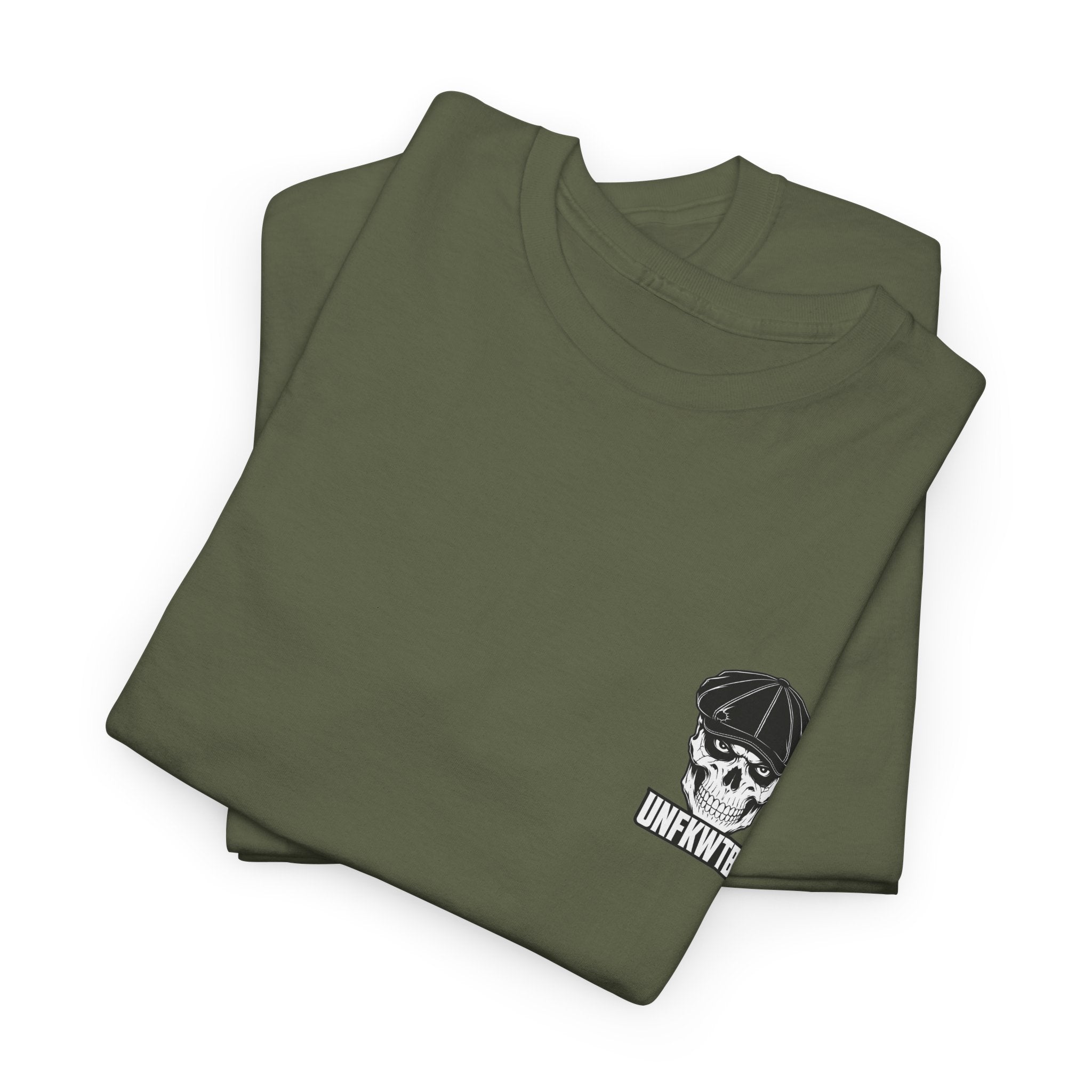 Graphic Tee — “Knocked Down. Never Finished.” Motivational Skull T-Shirt