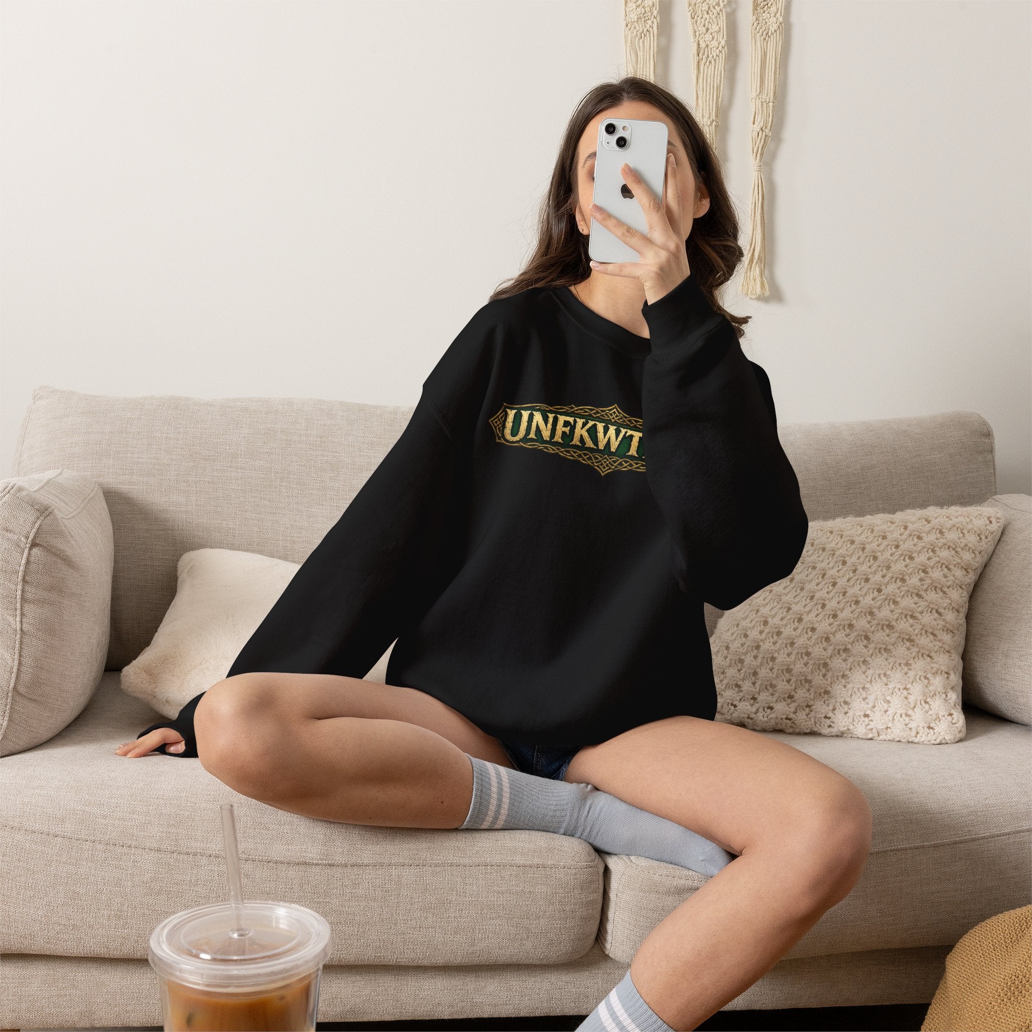 UNFKWTBL Vintage Crest Crewneck Sweatshirt