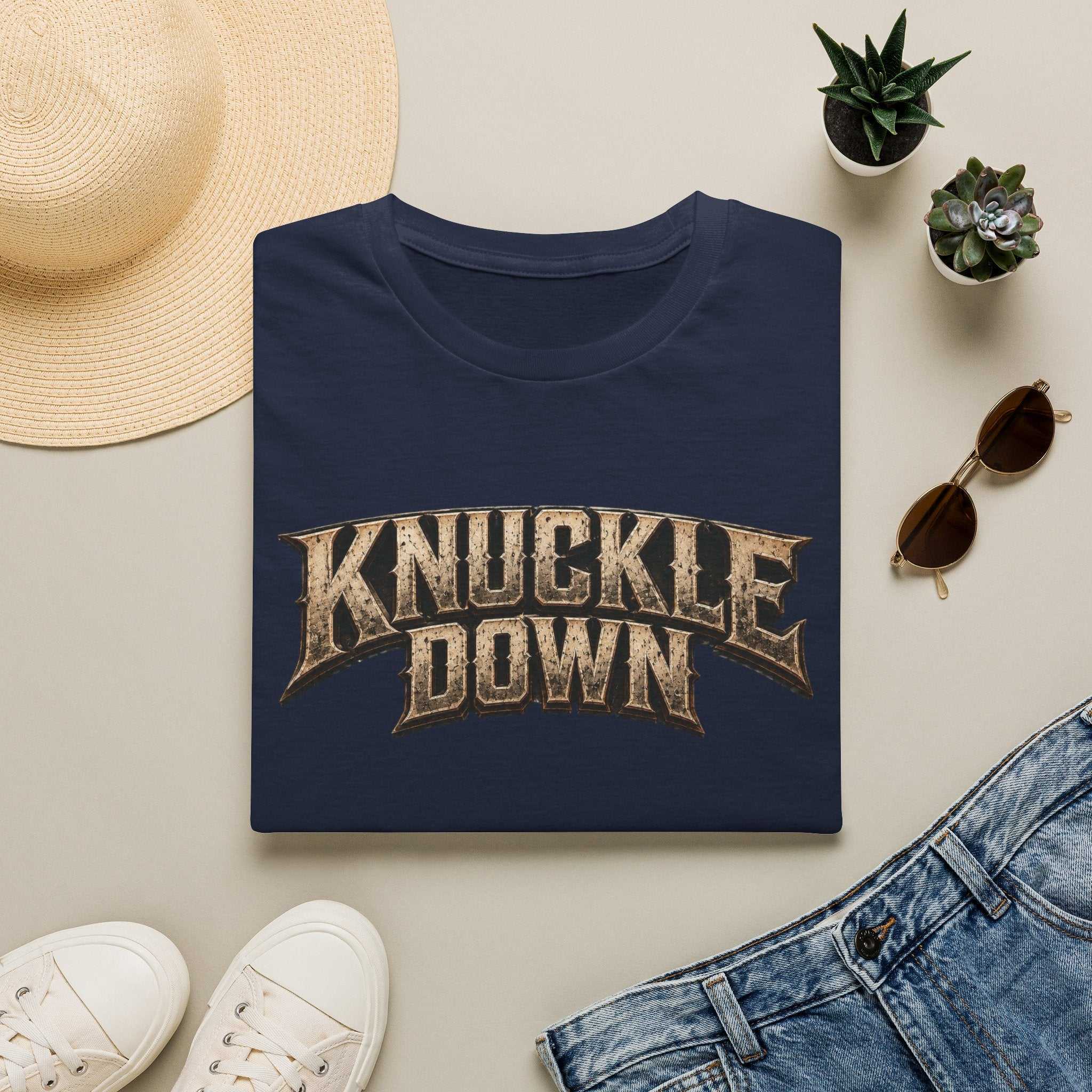 Knuckle Down Graphic T‑Shirt — Vintage Rugged Fighting Vibe