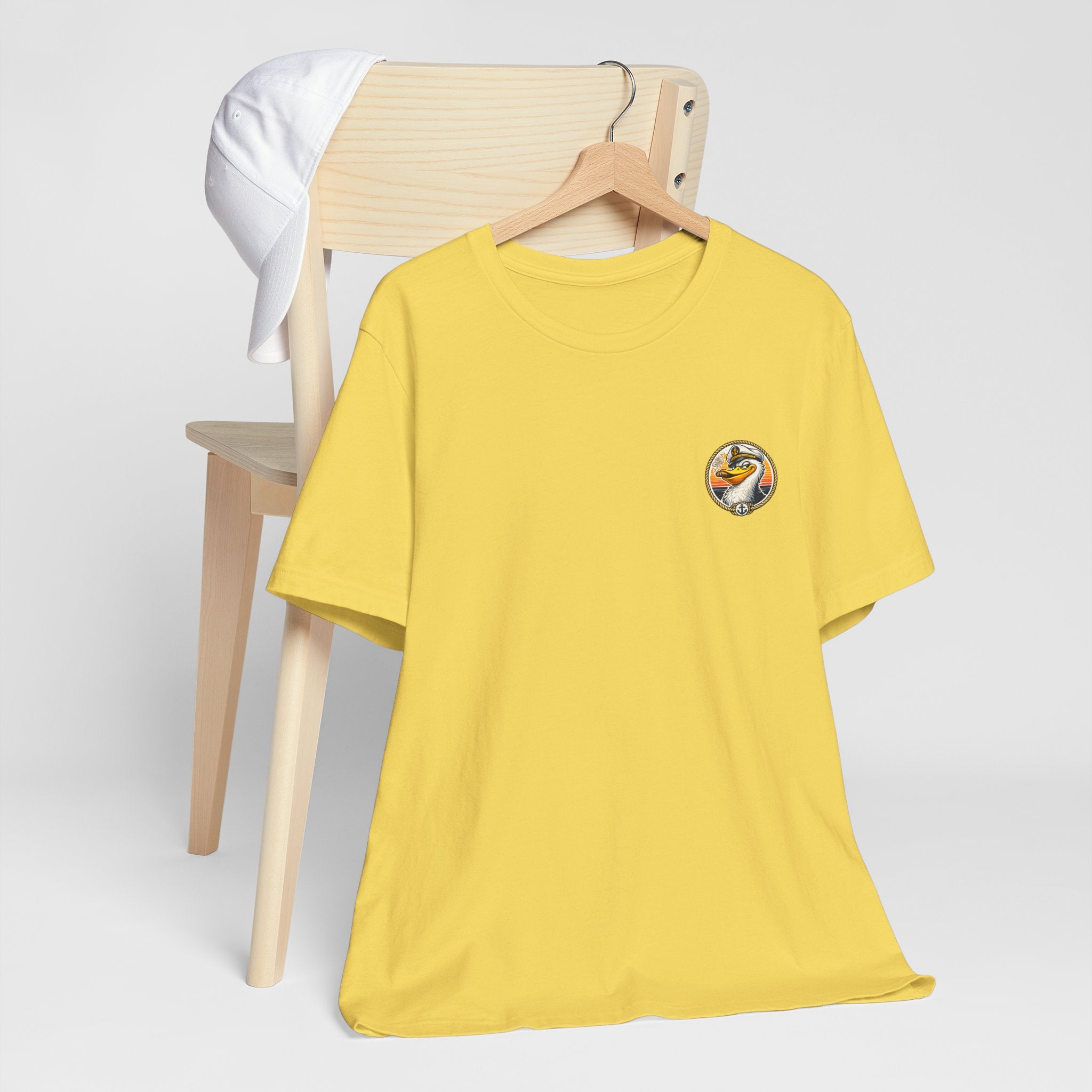 Duck Captain Graphic Tee — Sailor Duck Drinking Rum Retro Beach Shirt