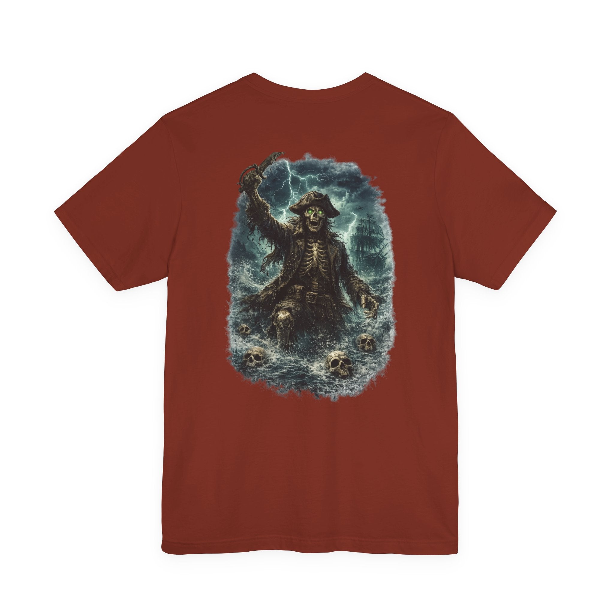 Pirate Skeleton Storm Tee — Nautical Skull Captain Graphic T-Shirt
