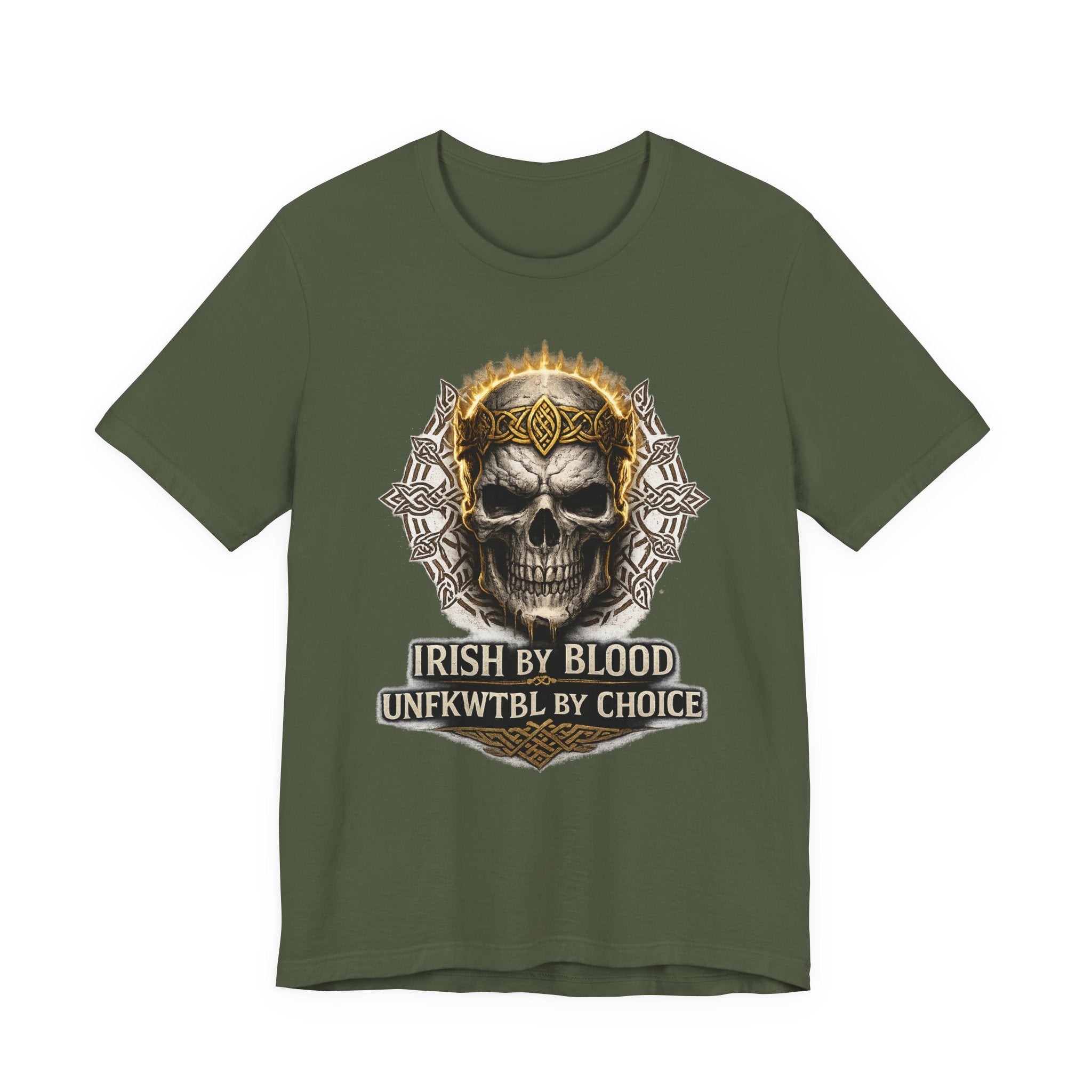 Skull Irish Tee — "Irish by Blood, Unfkwtbl by Choice" Graphic T-Shirt