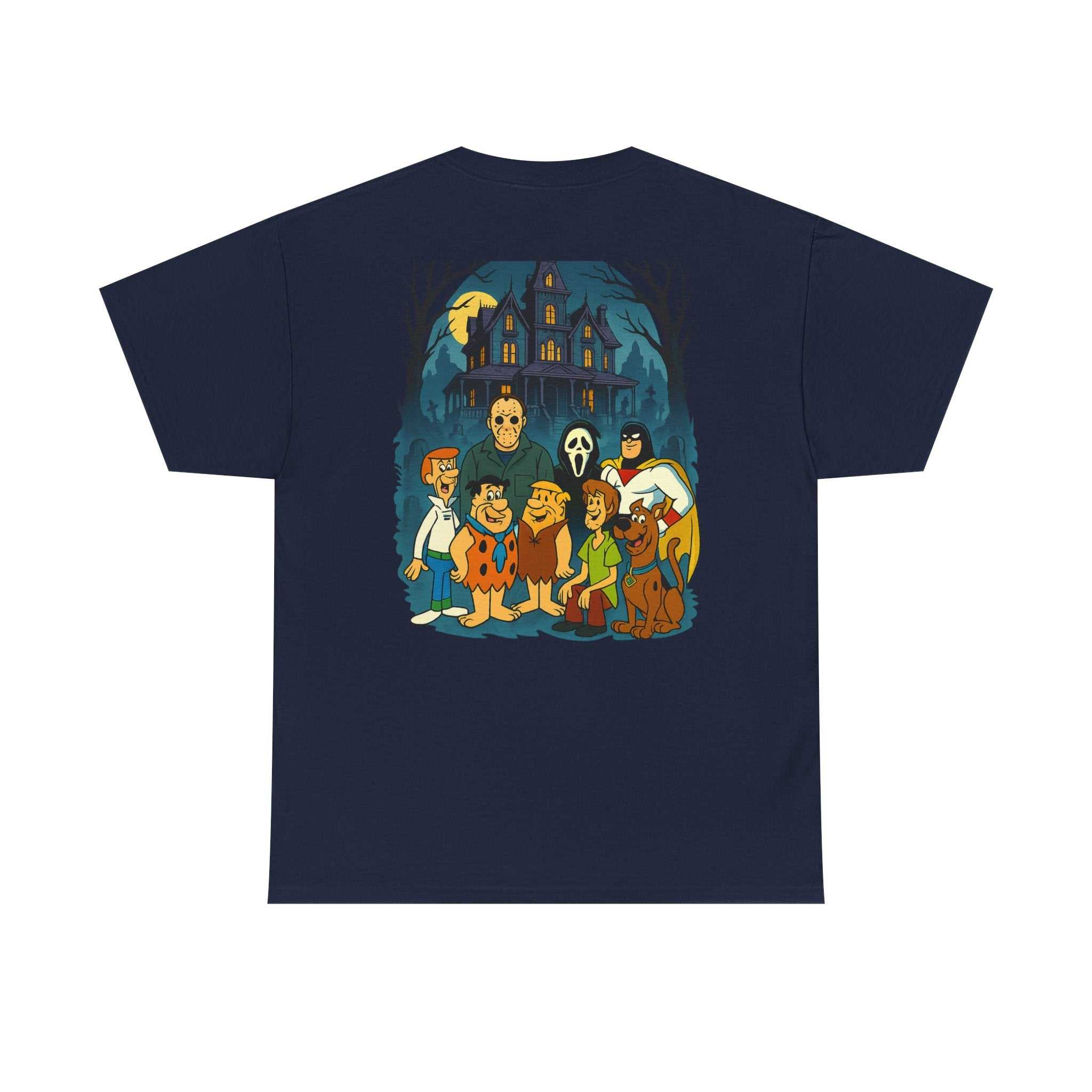 Tee shirt blending Saturday morning cartoons and horror legends with unique edgy design