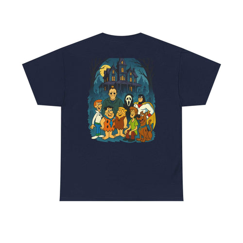 Tee shirt blending Saturday morning cartoons and horror legends with unique edgy design