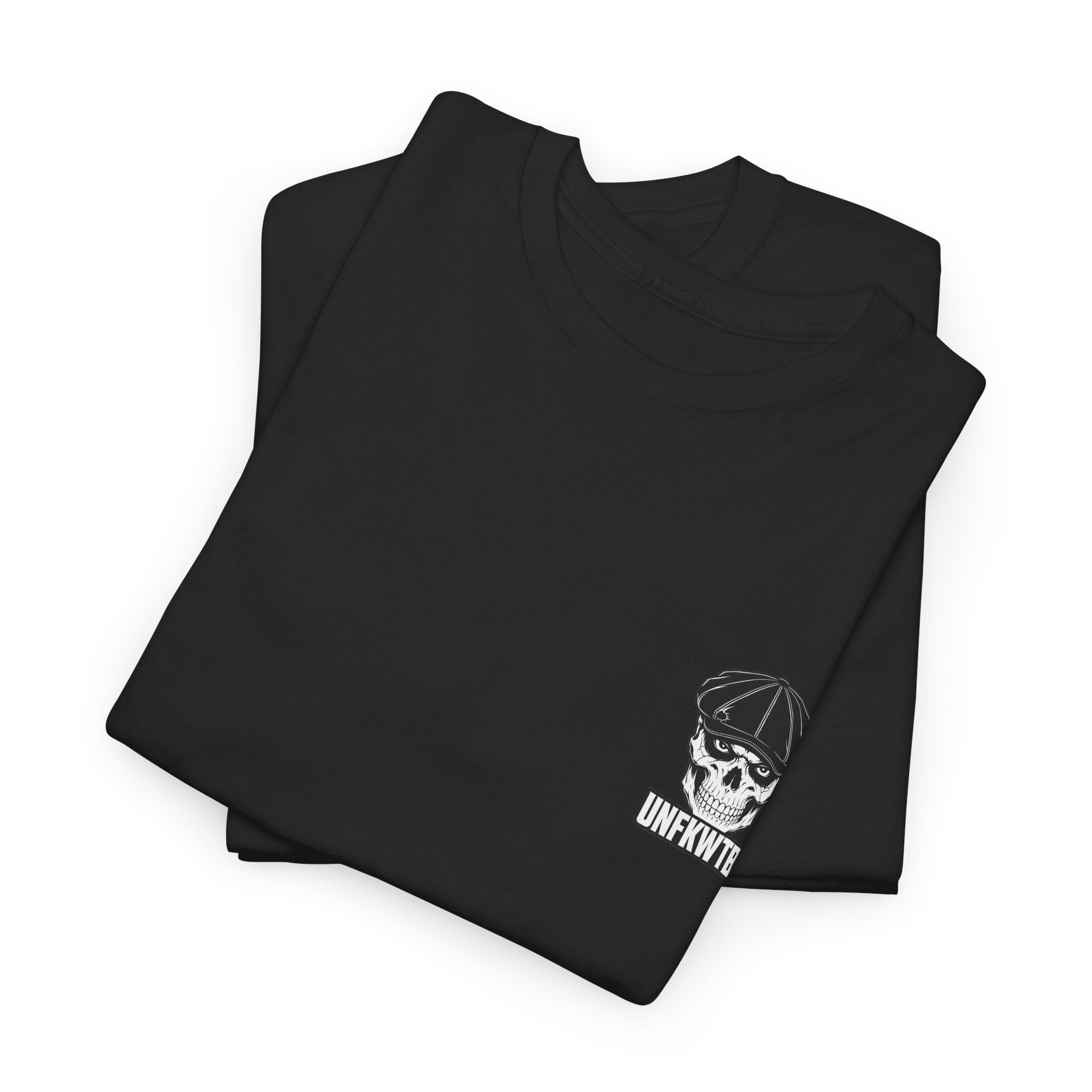 Graphic Tee — “Knocked Down. Never Finished.” Motivational Skull T-Shirt