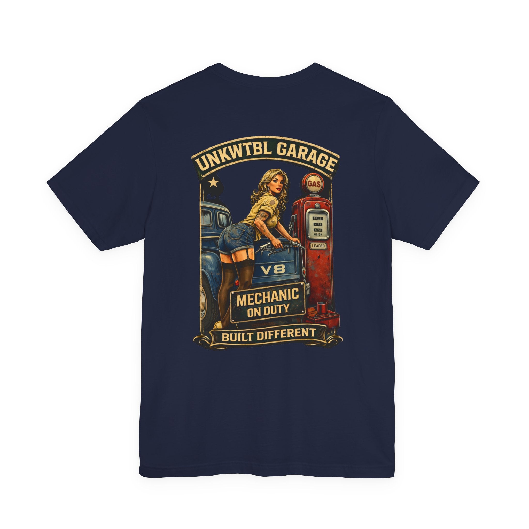 Mechanic On Duty Tee — Vintage Pinup Garage Shirt