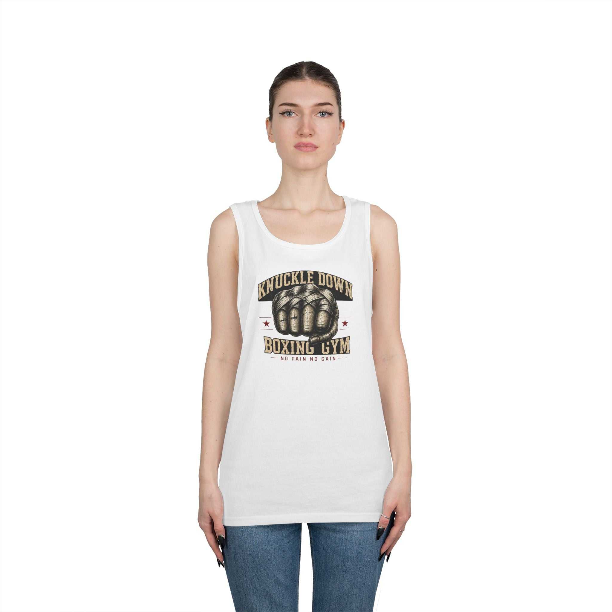 Knuckle Down Boxing Gym Tank Top — Vintage Fist Workout Tank