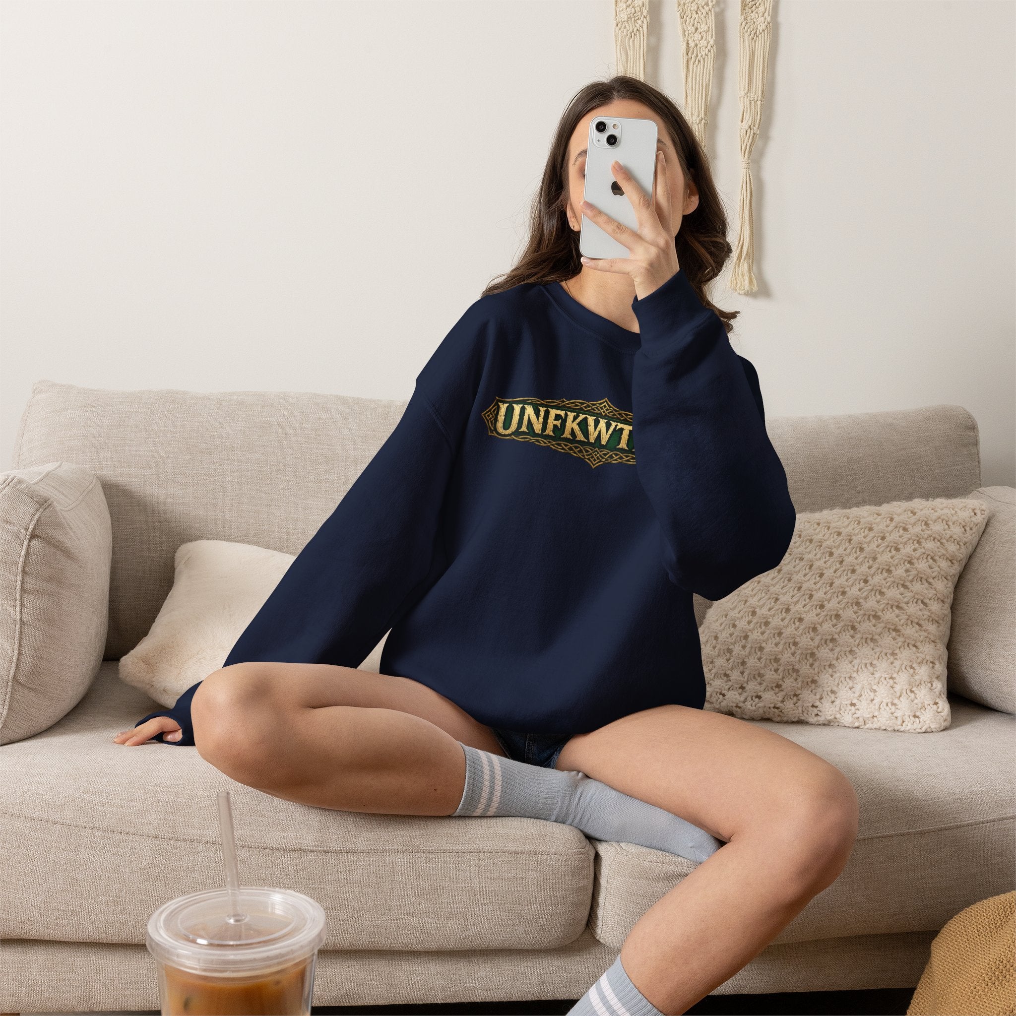 UNFKWTBL Vintage Crest Crewneck Sweatshirt