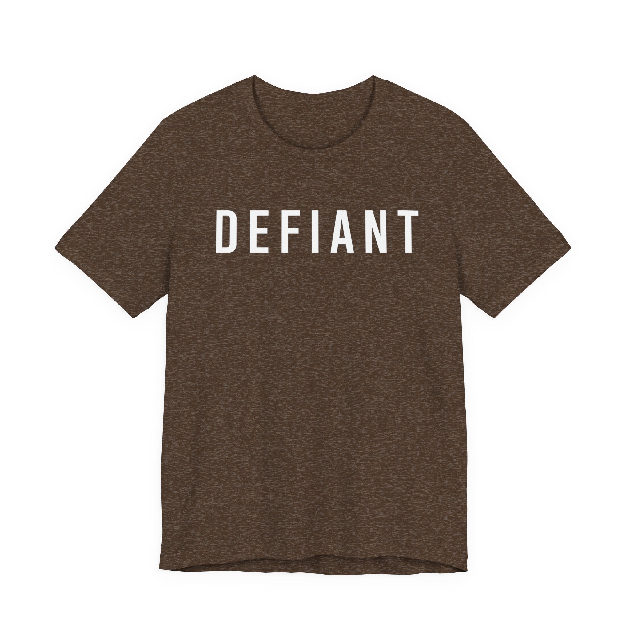 Defiant Graphic Tee — Minimal Bold Text T‑Shirt for Rebels & Statement Makers