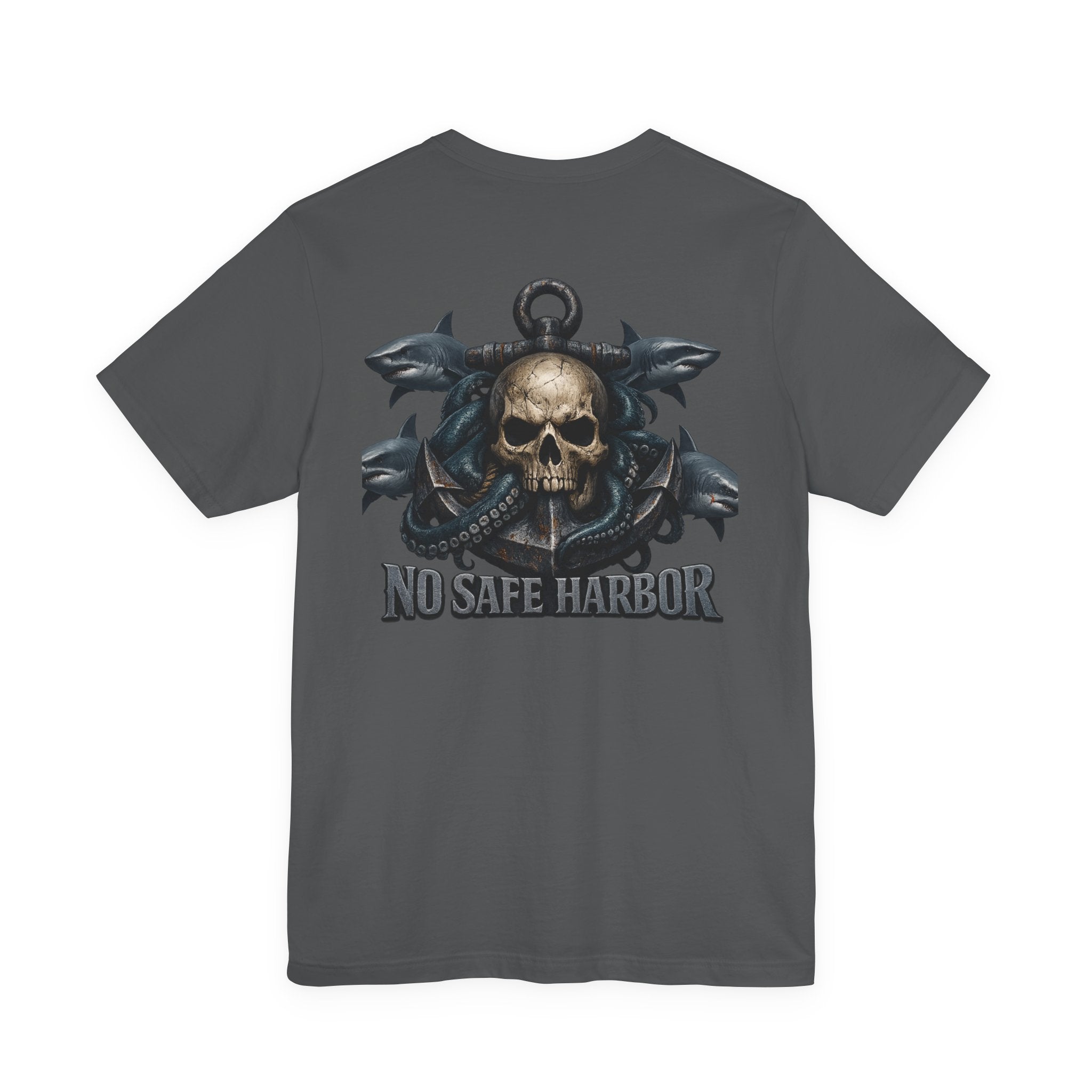 Skull Anchor Tee — "No Safe Harbor" Nautical Pirate Graphic T-Shirt