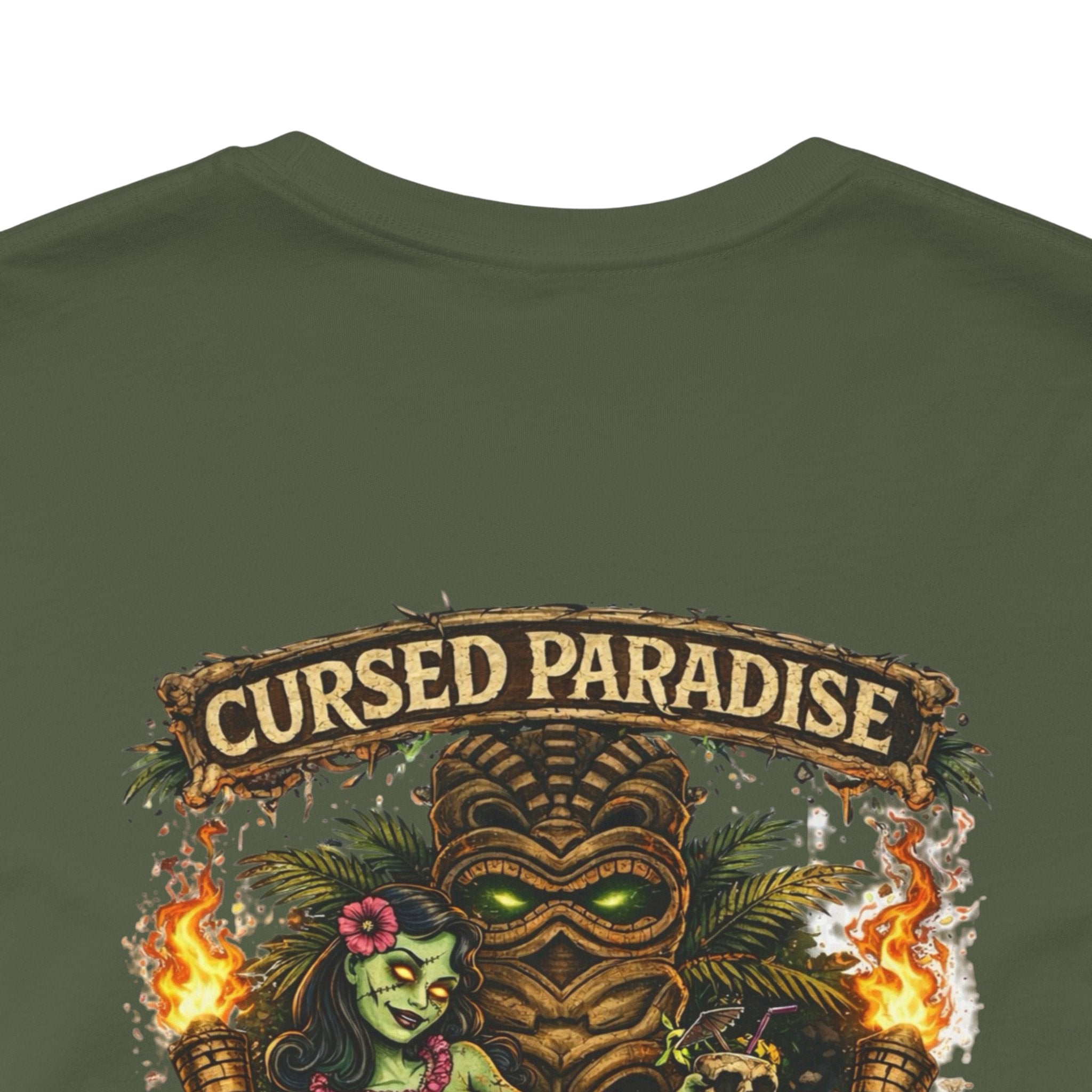 Cursed Paradise T-Shirt — Tropical Tiki Skull Graphic Tee
