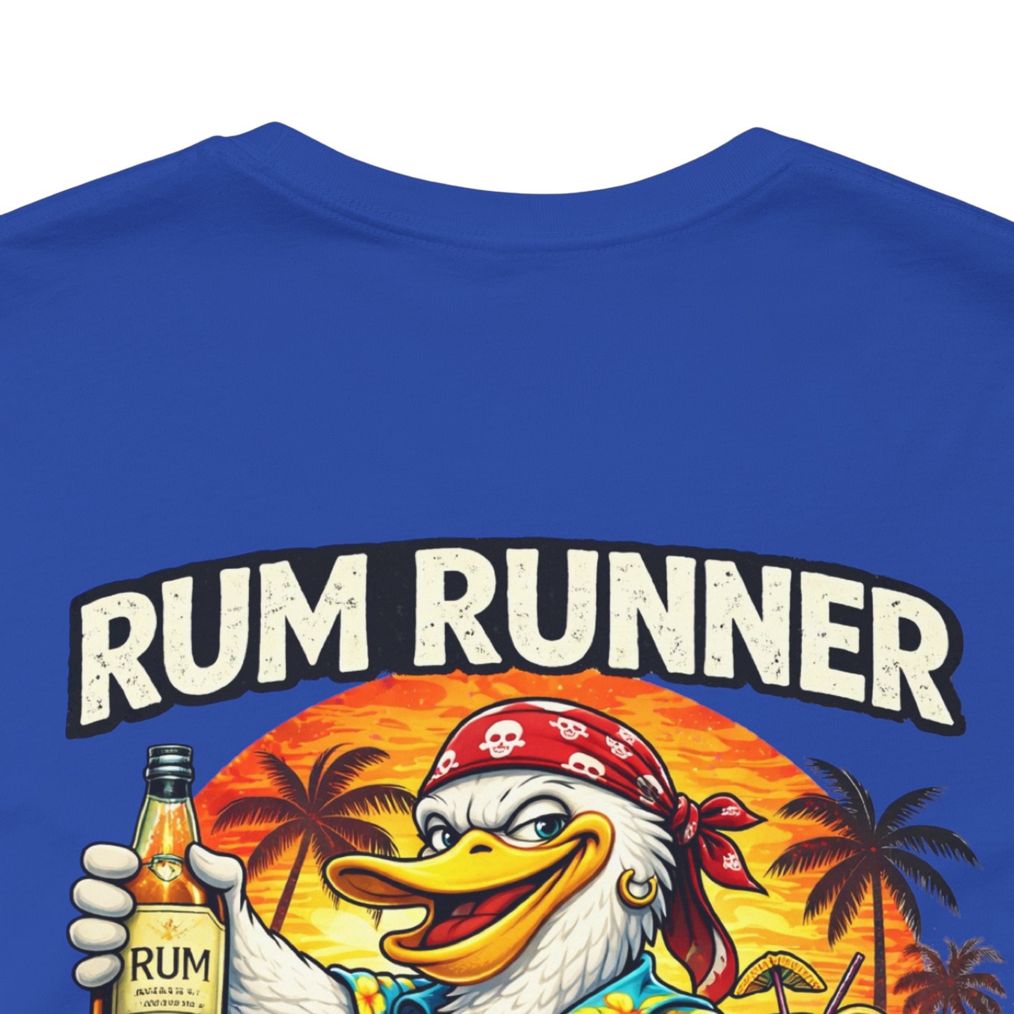 Rum Runner Beach Club T-Shirt - Tropical Duck Boat Graphic Tee