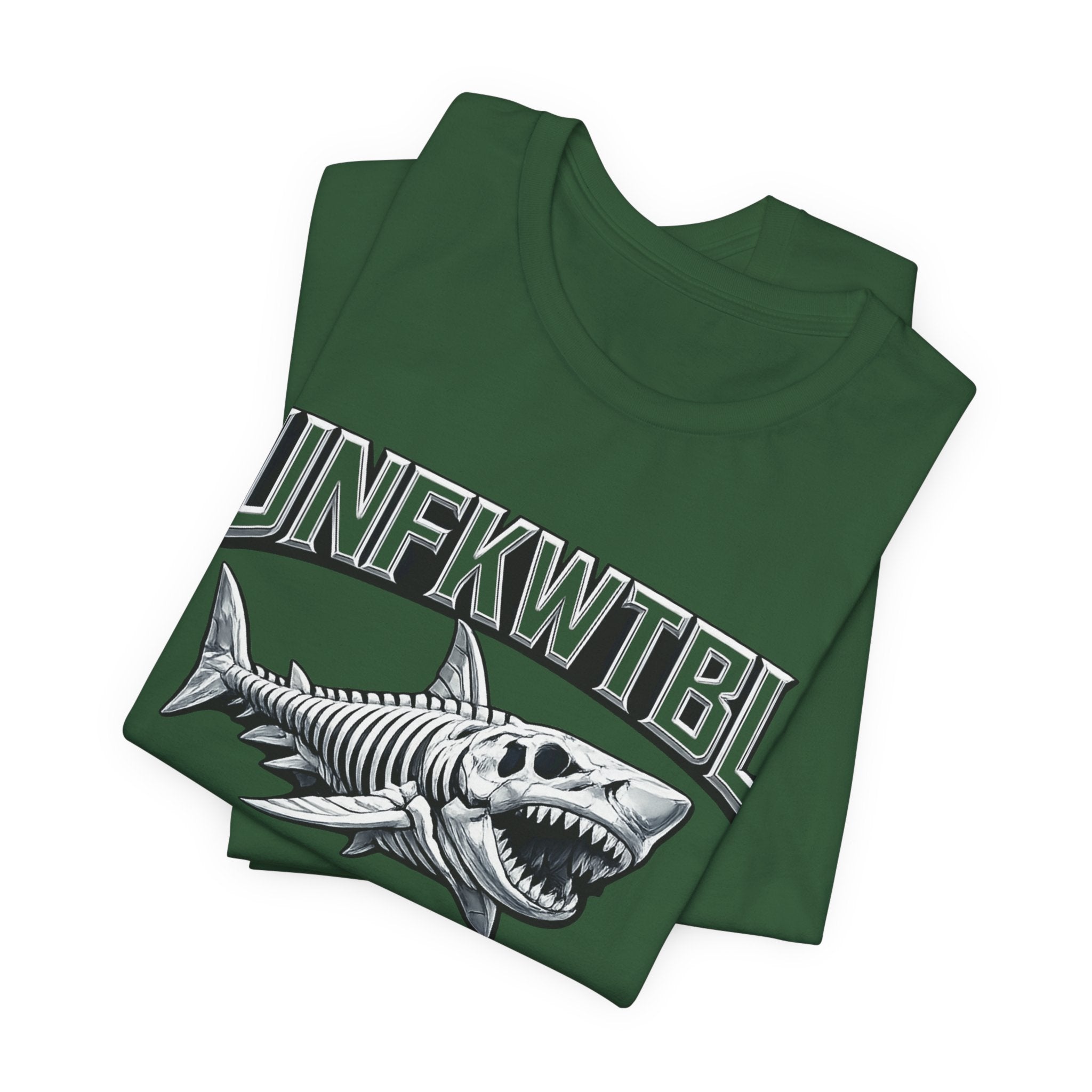 Shark Graphic Tee — 'UNFKWTBL' Vintage Skeleton Shark Shirt