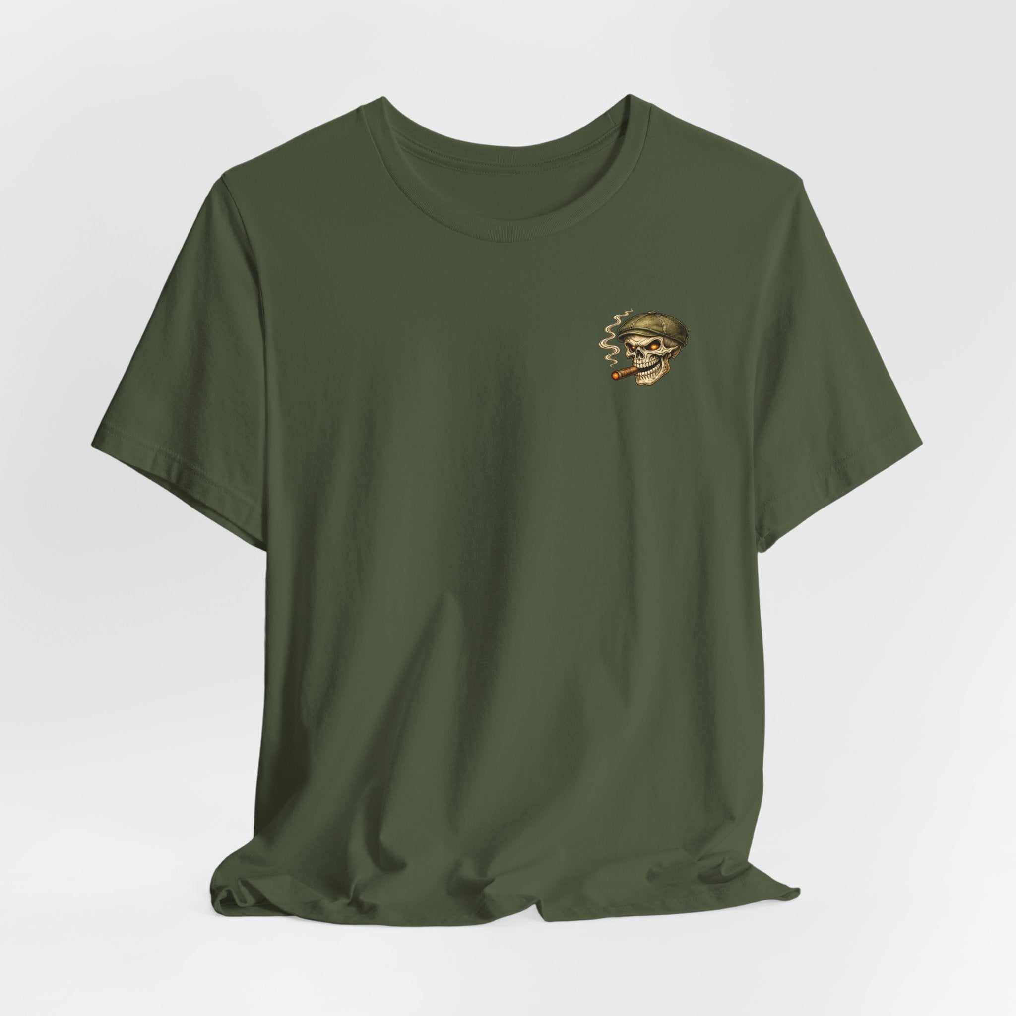 Still Standing Skull Tee — Vintage Military Skull Smoking Cigar T-Shirt