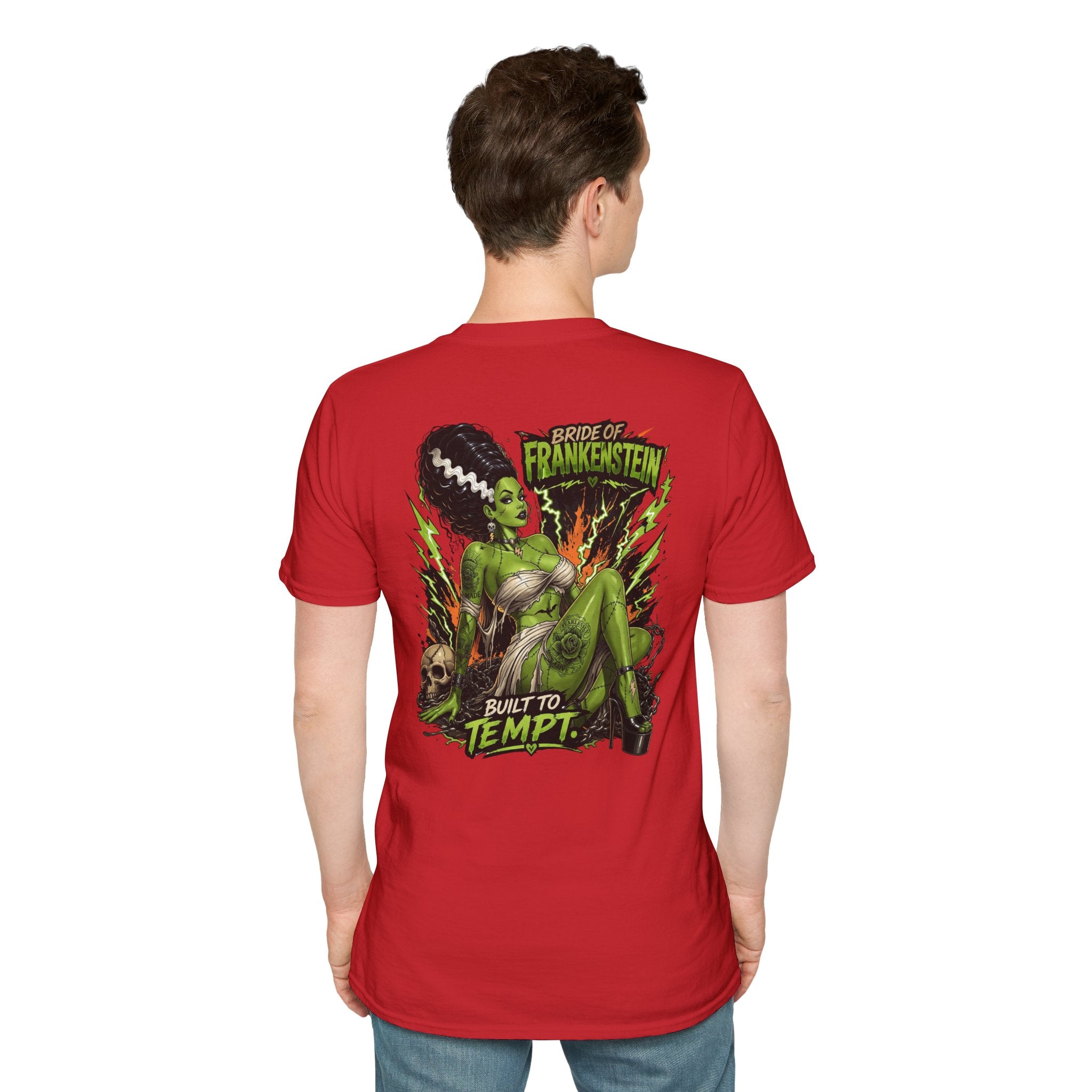Bride of Frankenstein Graphic Tee — "Built to Tempt" Horror Pinup T-Shirt