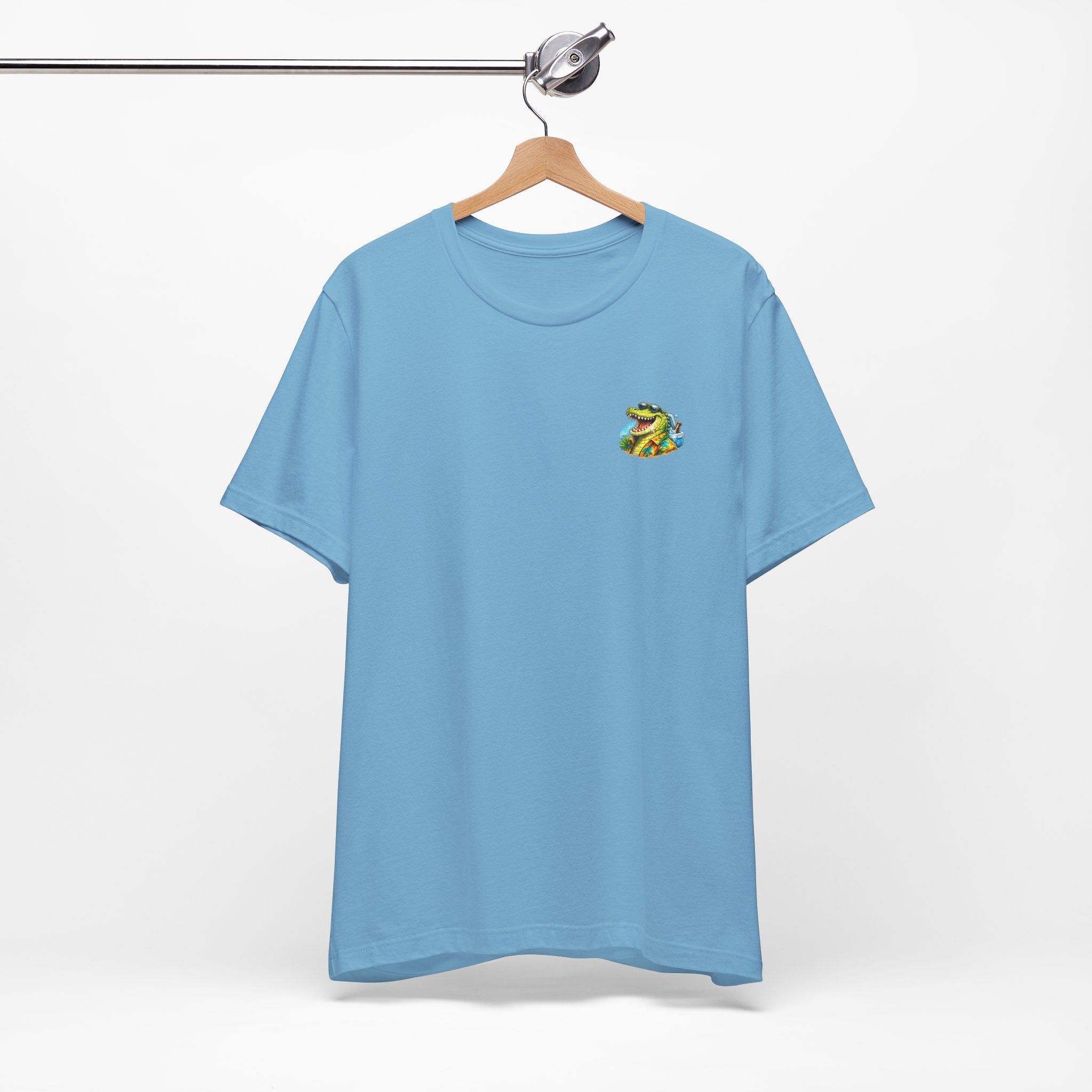 Sand Happens T-Shirt — Playful Alligator Beach Tee