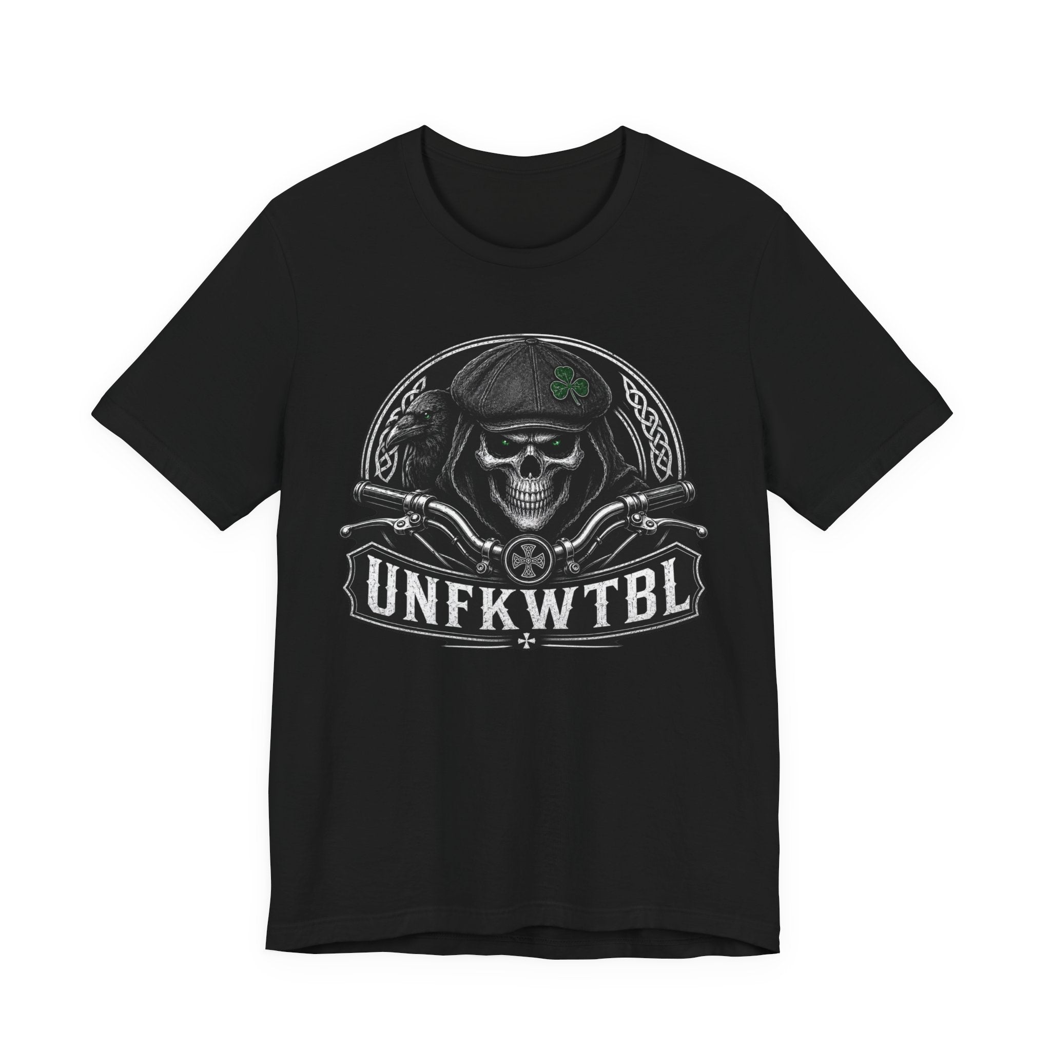 Skull Biker Tee — "UNFKWTBL" Vintage Motorcycle Graphic T-Shirt