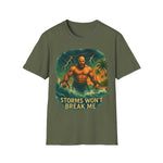Unisex T-Shirt Storm of Life Atlas Strength motivational design cotton tee