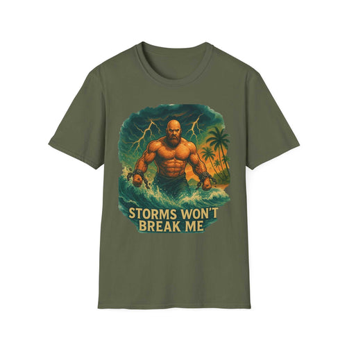 Unisex T-Shirt Storm of Life Atlas Strength motivational design cotton tee