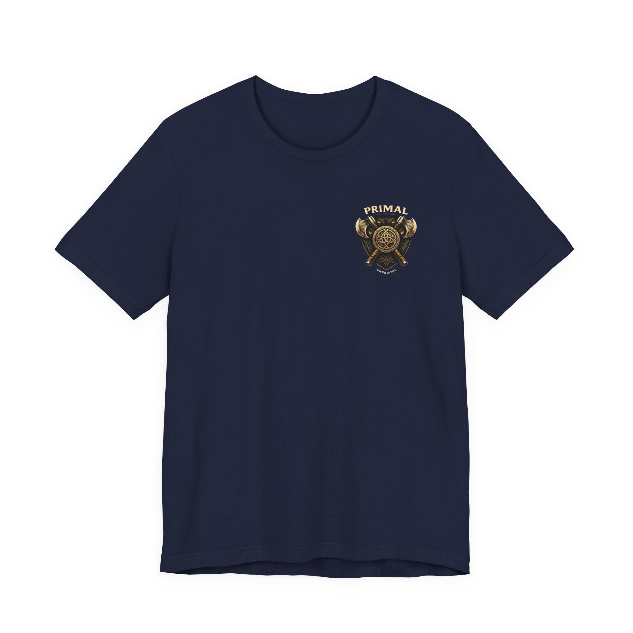 Barbarian Warrior Graphic Tee — 'Primal' Fantasy Pinup Backprint T-Shirt