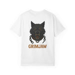 Grimjaw Norse Timberwolf T-Shirt with fierce warrior design on garment-dyed fabric