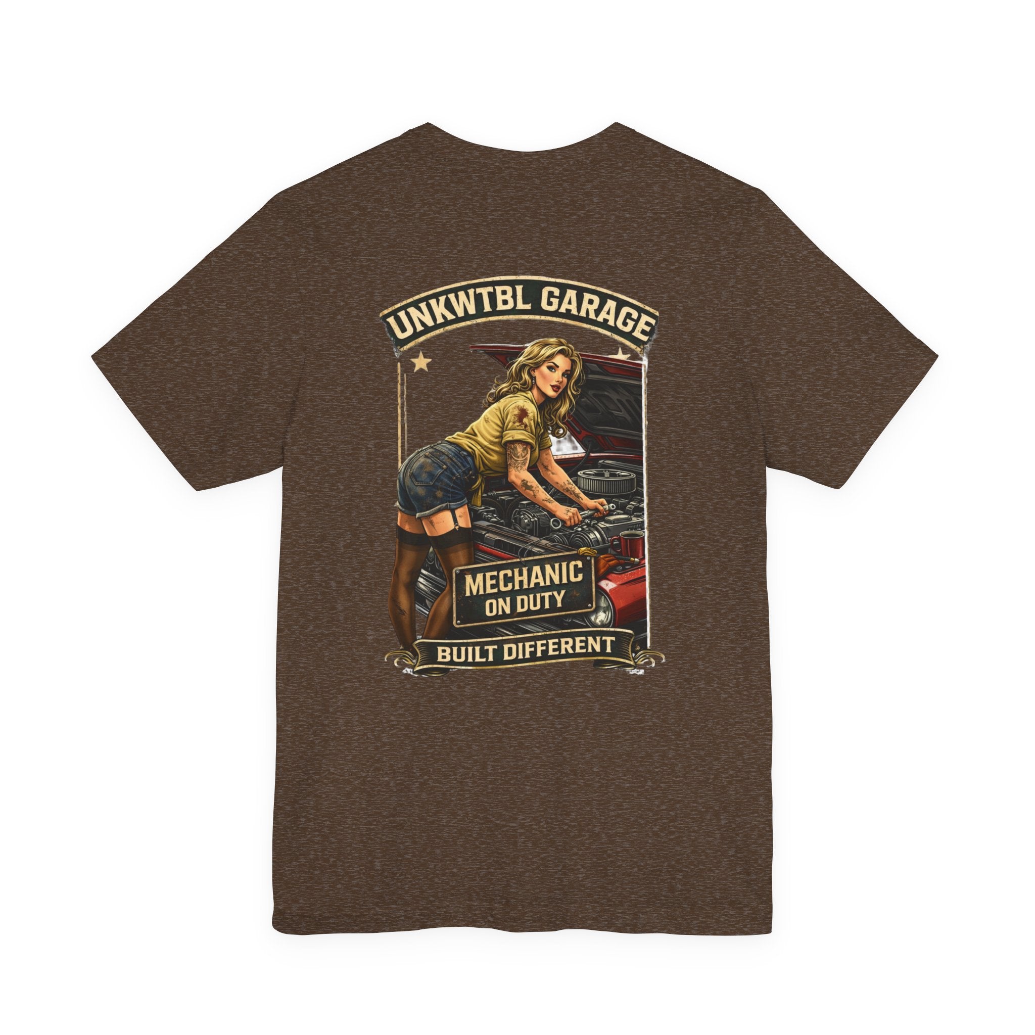 Mechanic On Duty Tee — Retro Pinup Garage T-Shirt