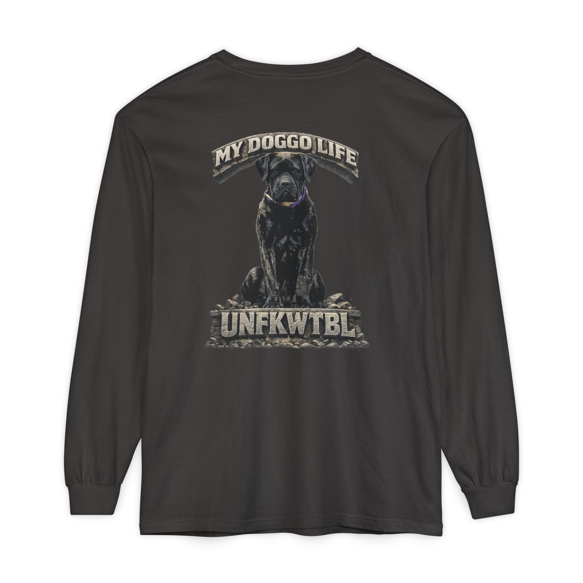 Long Sleeve T-Shirt — "My Doggo Life" Black Dog Graphic