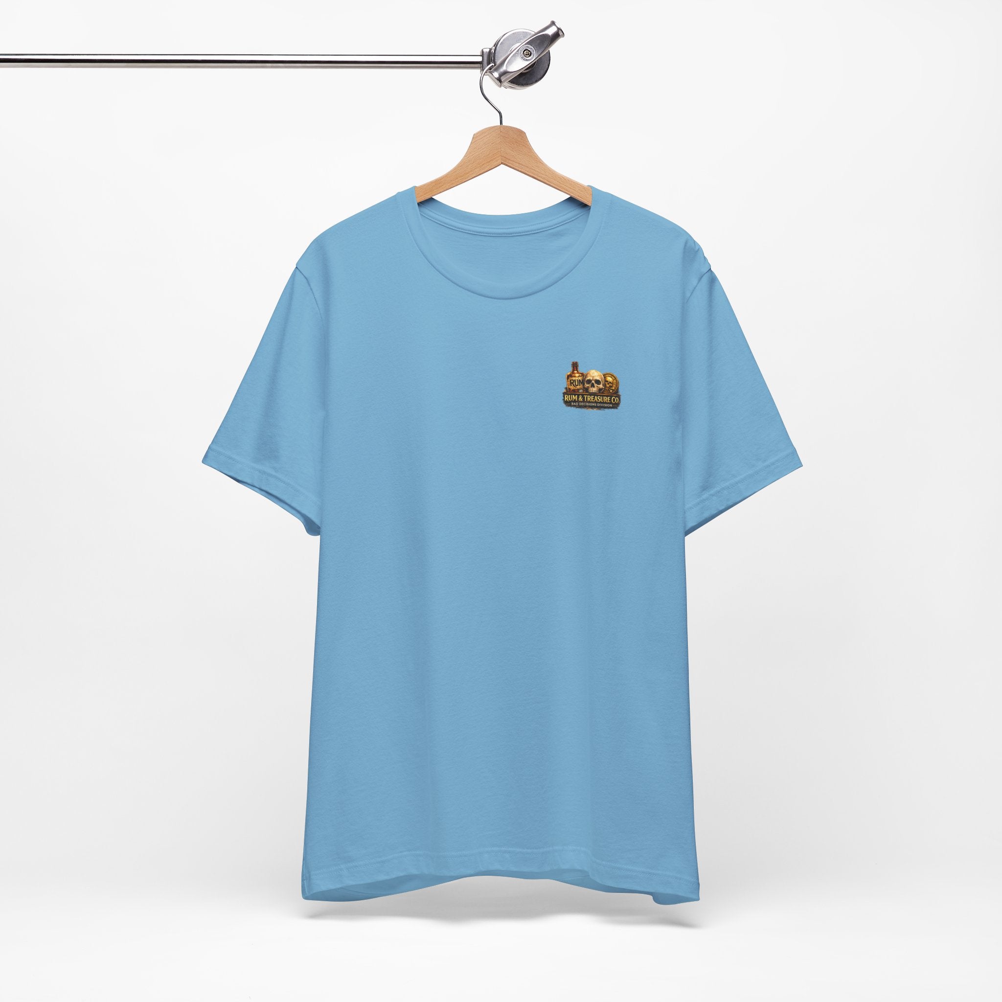 Pirate Skull Treasure Chest Tee — Skeleton Buccaneer Drinking Design