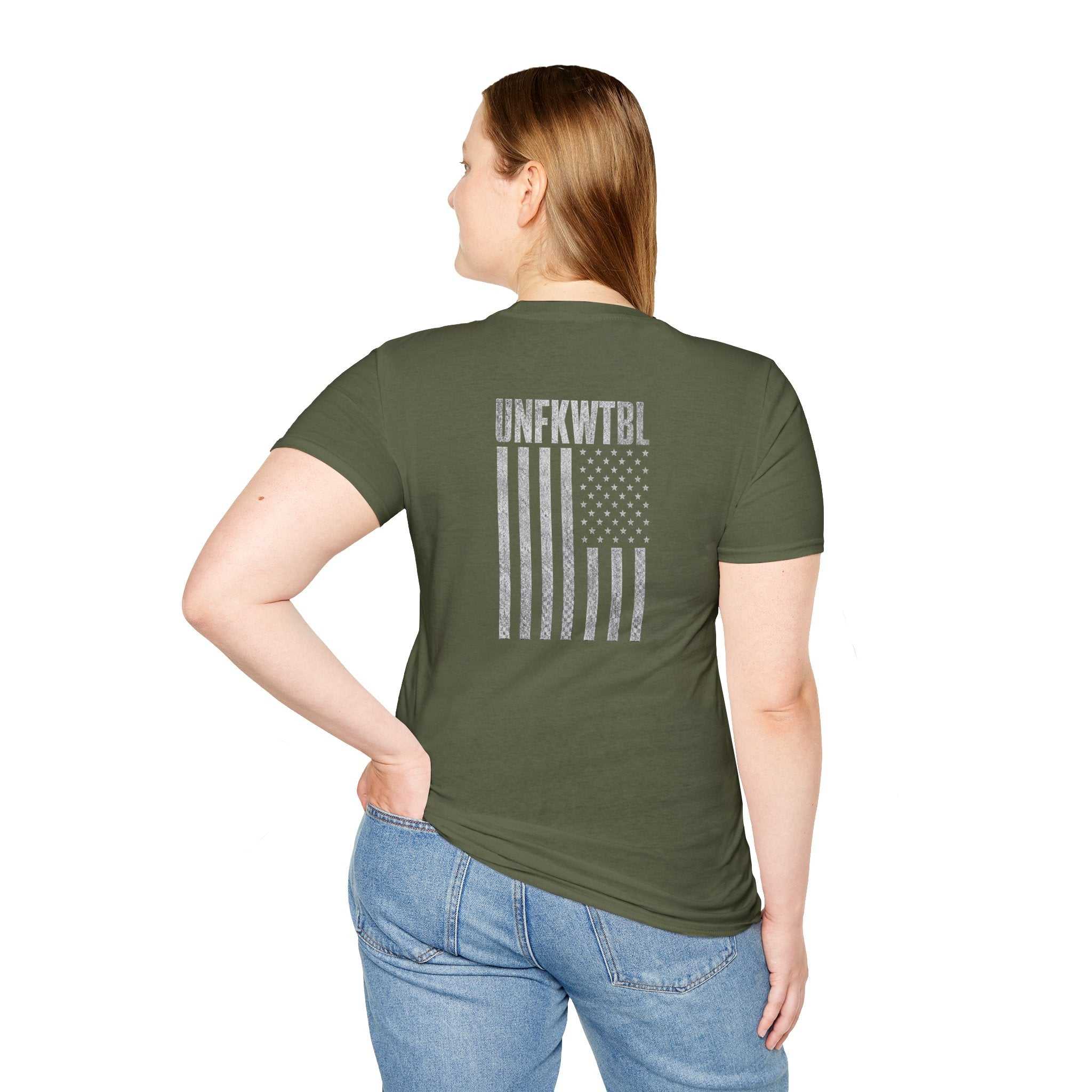 UNFKWTBL T-Shirt with "Respect Few. Fear None." bold distressed print on soft, lightweight cotton tee