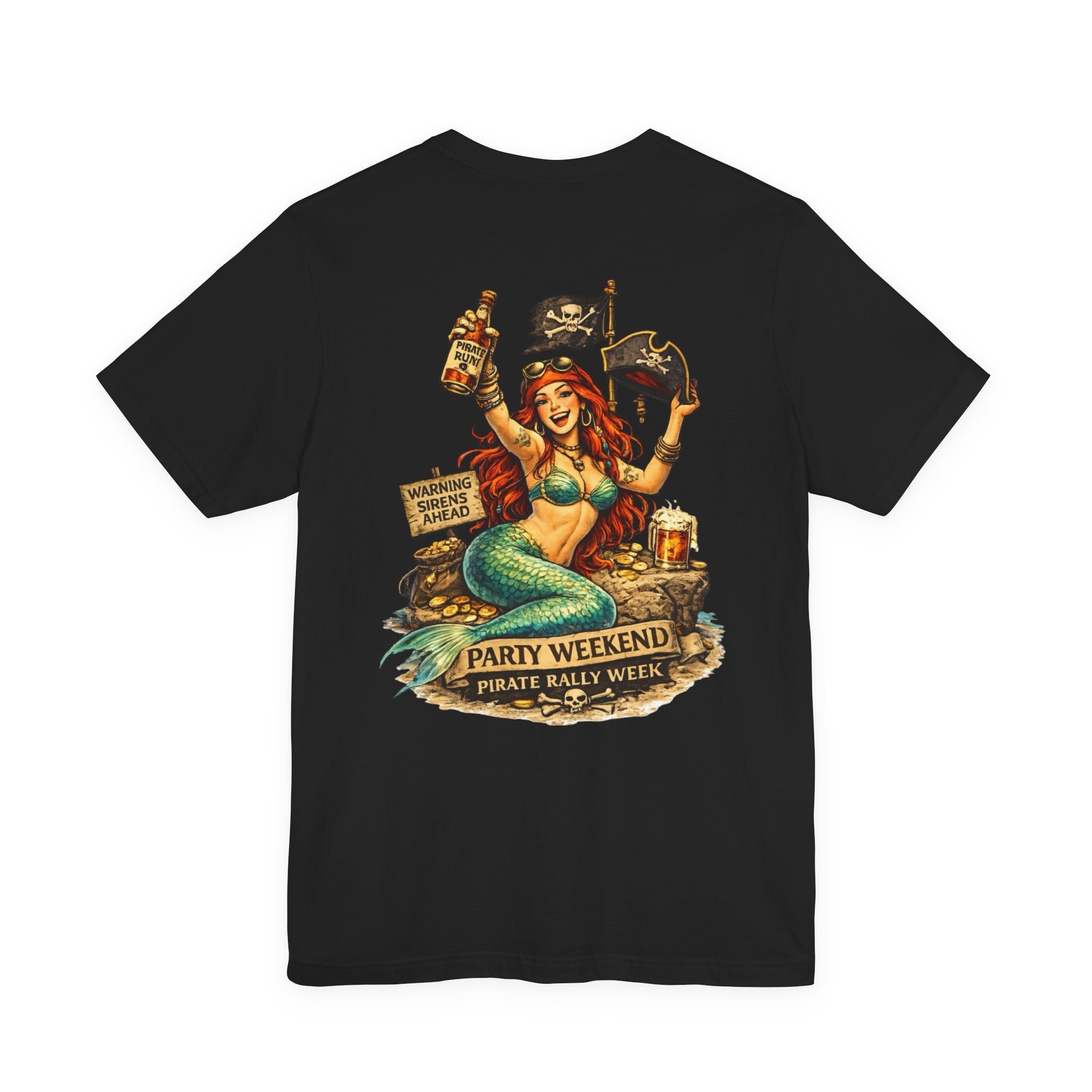 Pirate Mermaid Party Tee — “Party Weekend Pirate Rally Week” Graphic T-Shirt