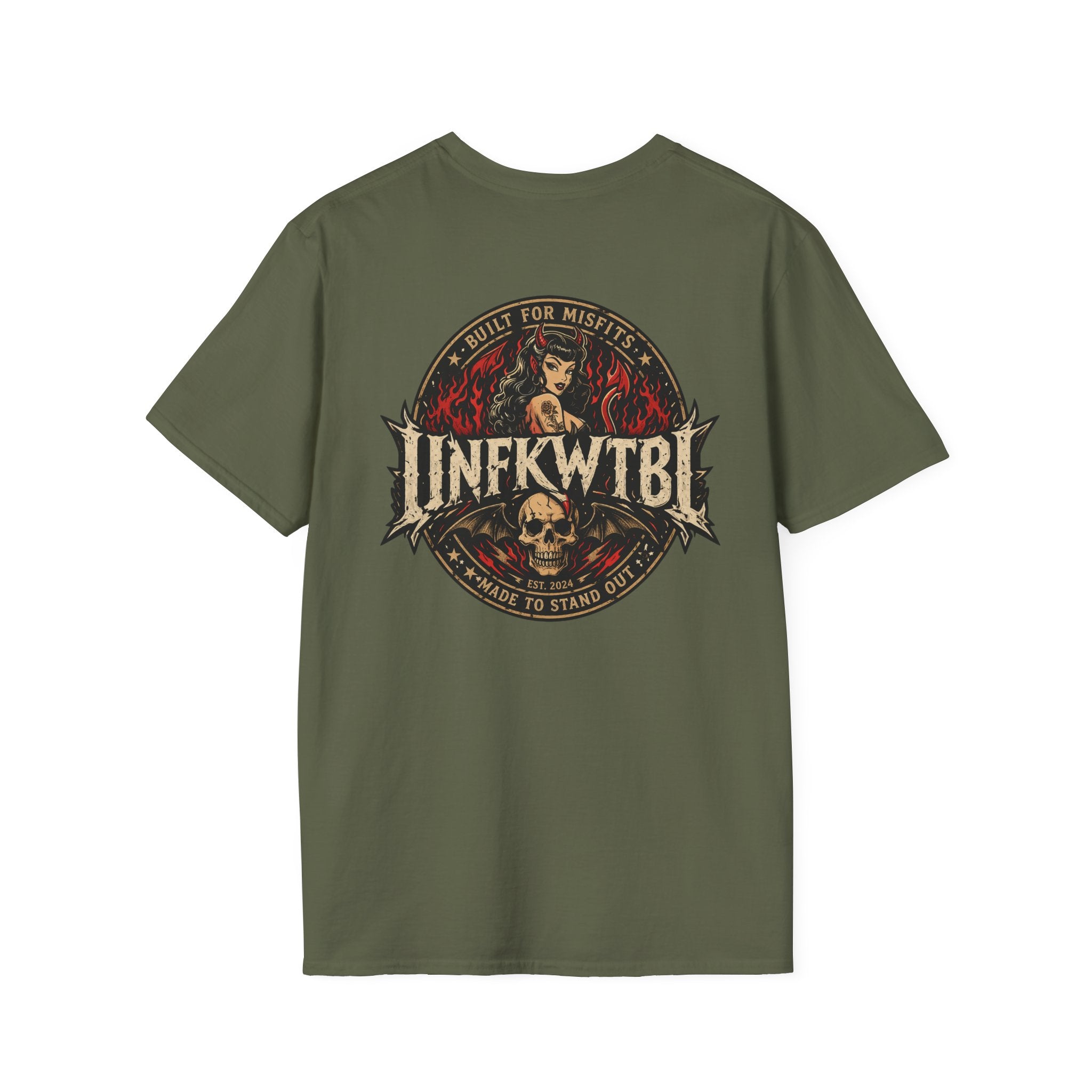 Graphic T-Shirt — 'UNFKWTBL' Vintage Rock Skull Design