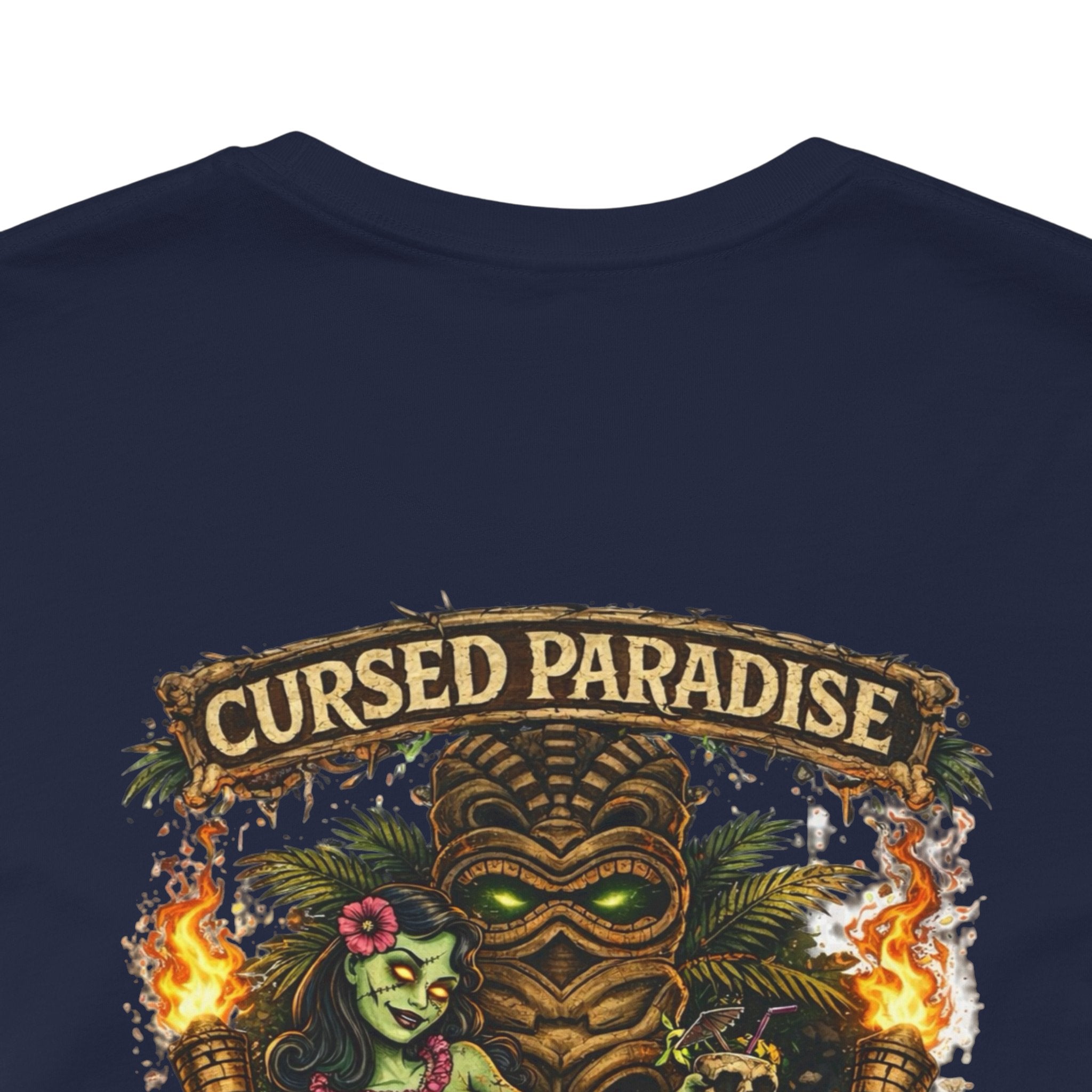 Cursed Paradise T-Shirt — Tropical Tiki Skull Graphic Tee