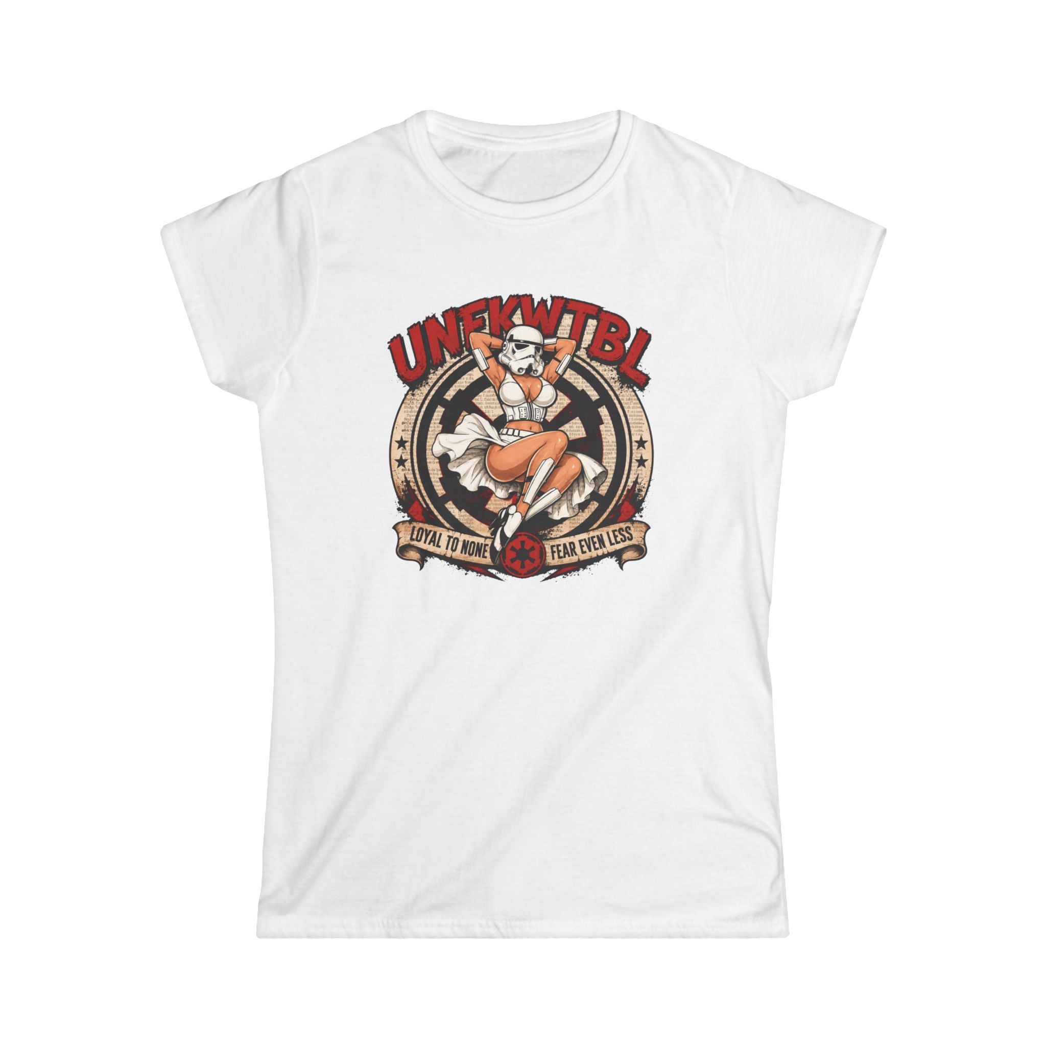 Women's Tee — "From a Galaxy Far Away" Retro Pinup Sci‑Fi Graphic Tee