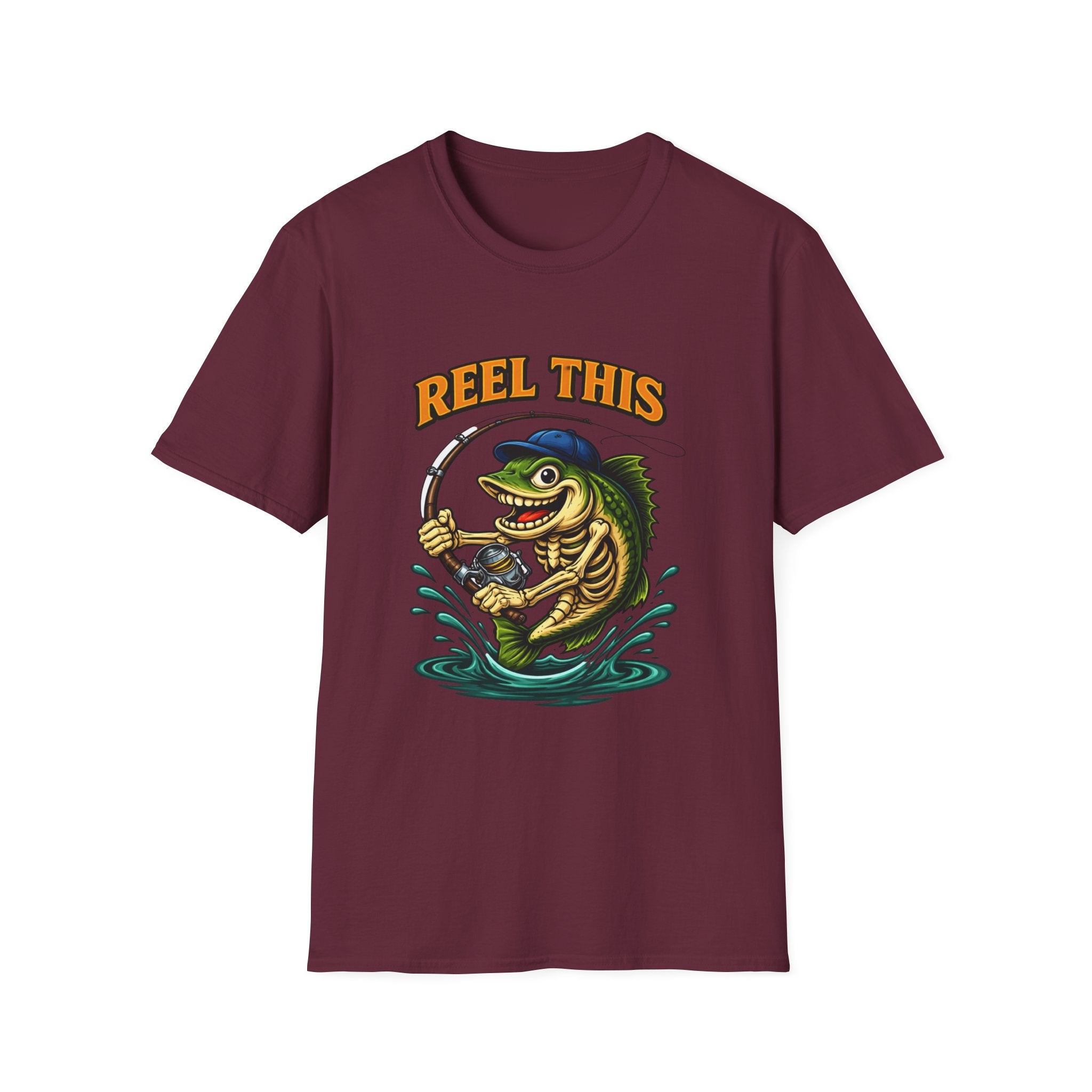 Fishing T-Shirt — "Reel This" Funny Bass Graphic Tee for Anglers