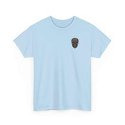 Light blue UNFKWTBL JOKER t-shirt with small black skull design on chest
