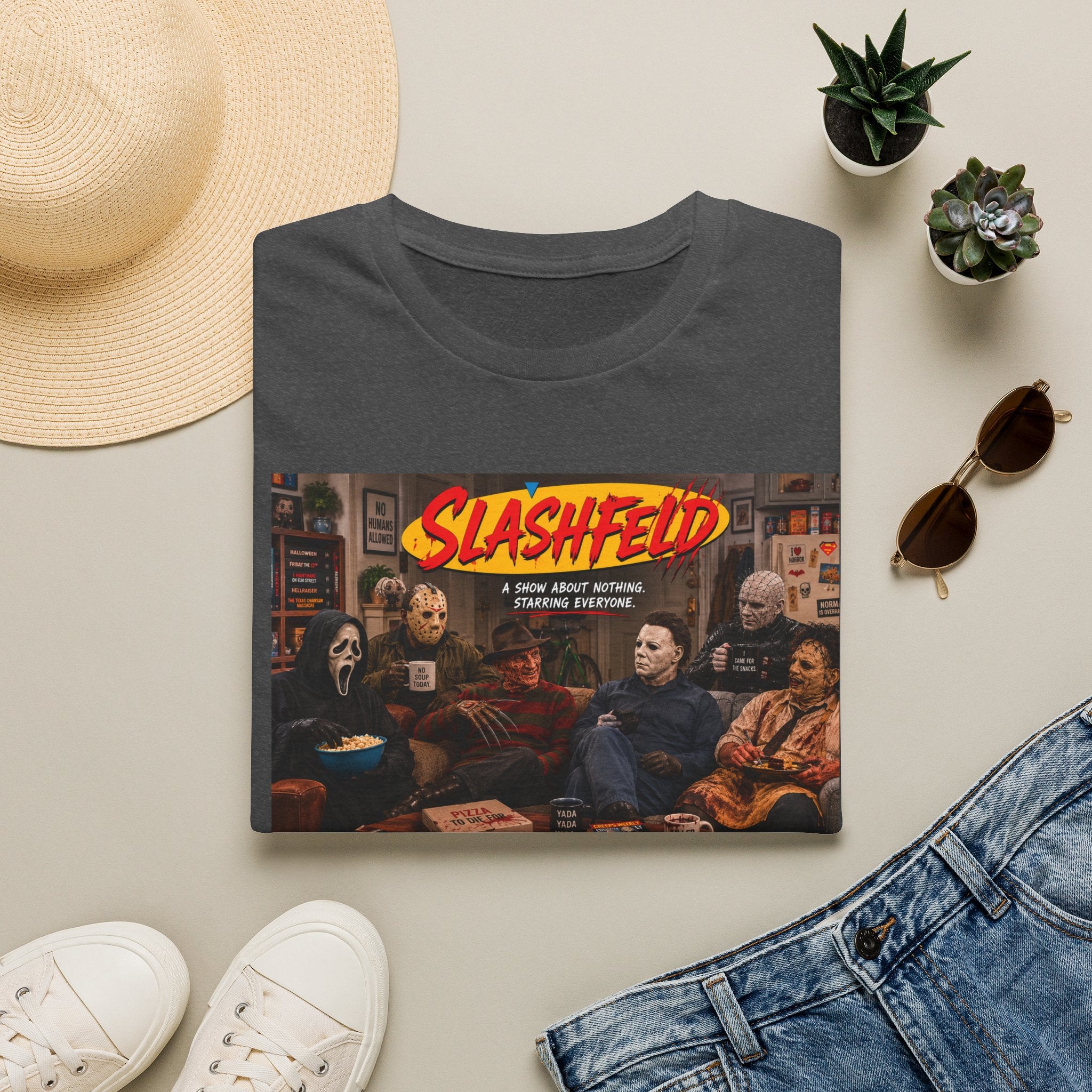Slashfield T-Shirt — Horror Icons Movie Night Graphic Tee
