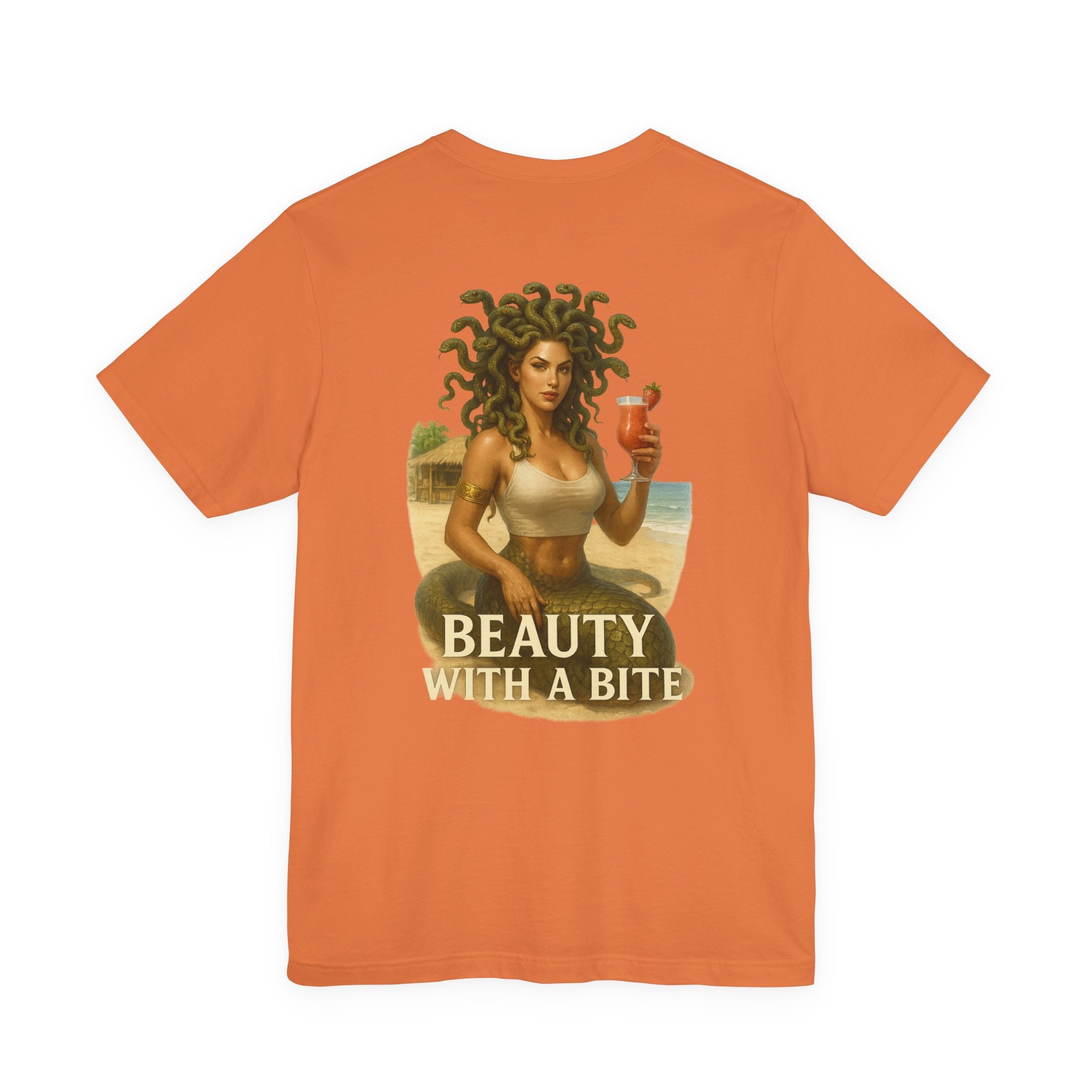 Medusa Beach Tee — "Beauty With a Bite" Graphic T-Shirt