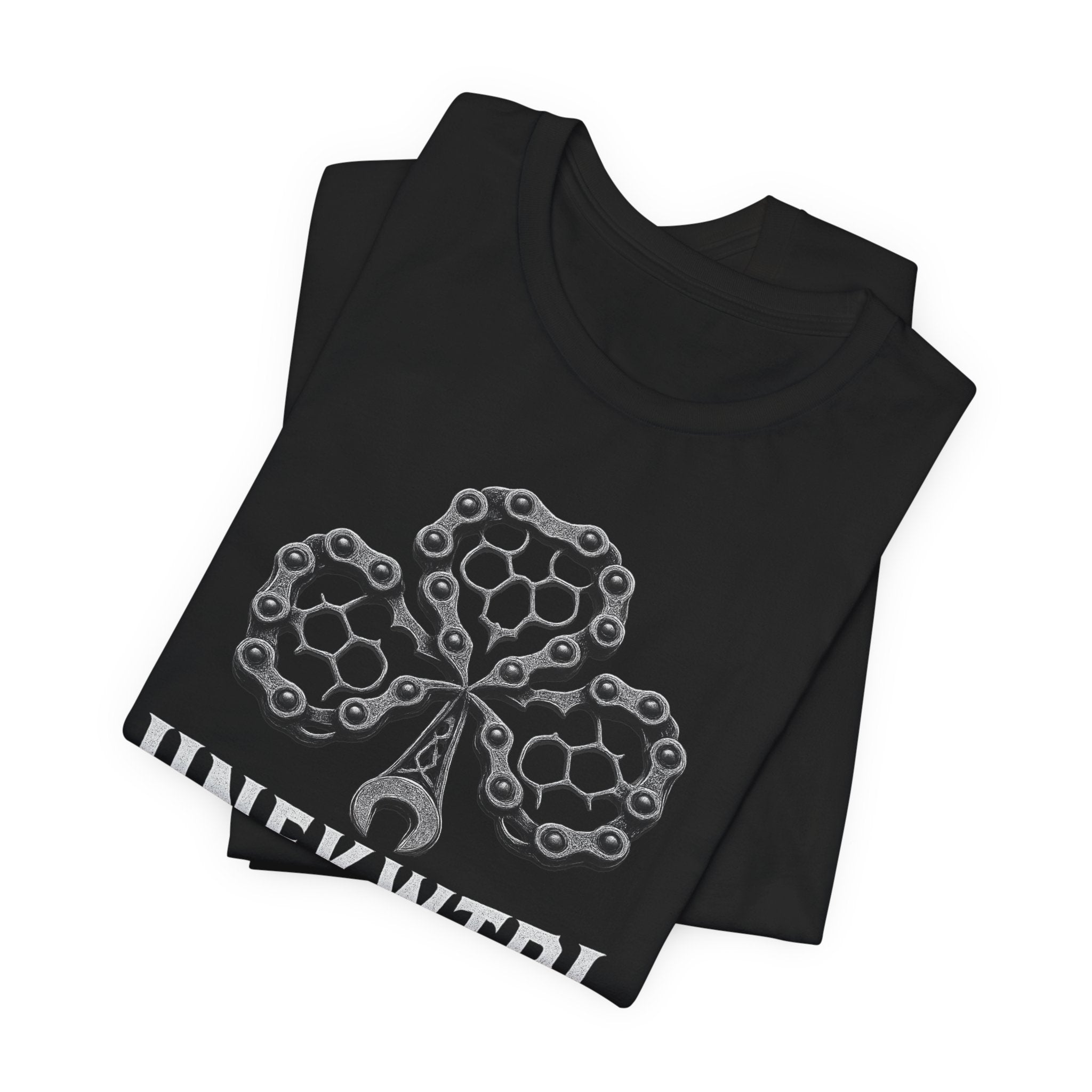 Unfkwtbl Bike Chain Clover Tee - Mechanic Cycling Garage Shirt