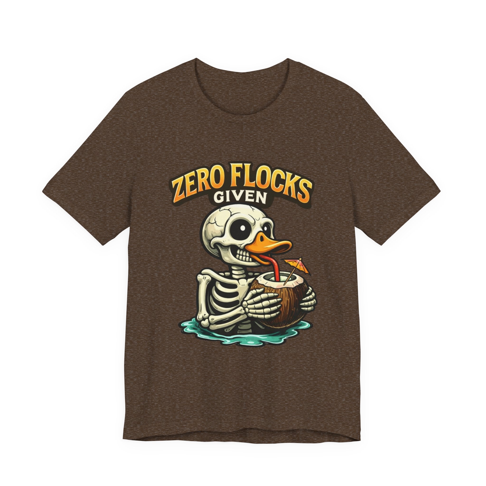 T‑Shirt — "Zero Flocks Given" Skeleton Duck Graphic Tee