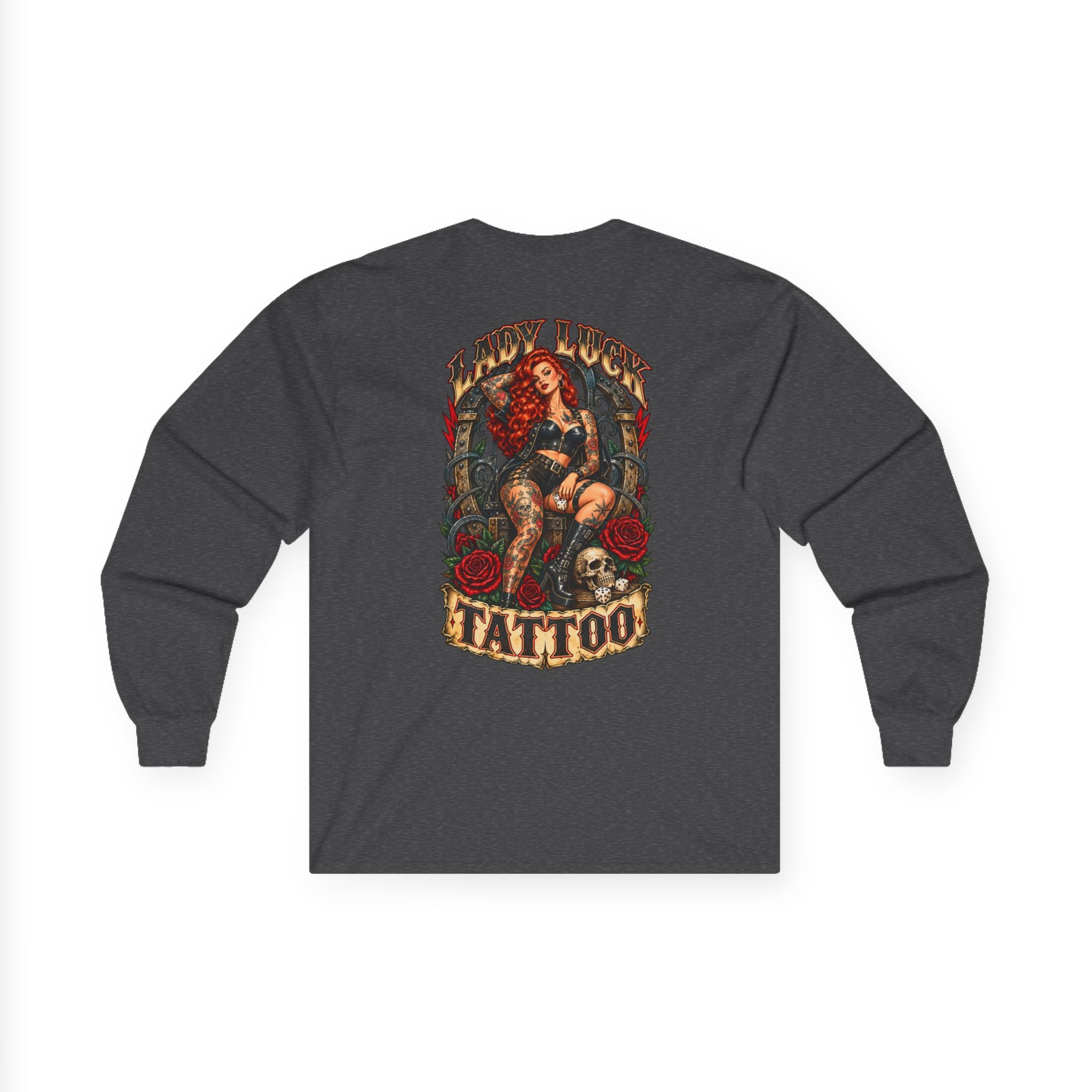 Lady Luck Tattoo Rebel Pinup Long-Sleeve Tee