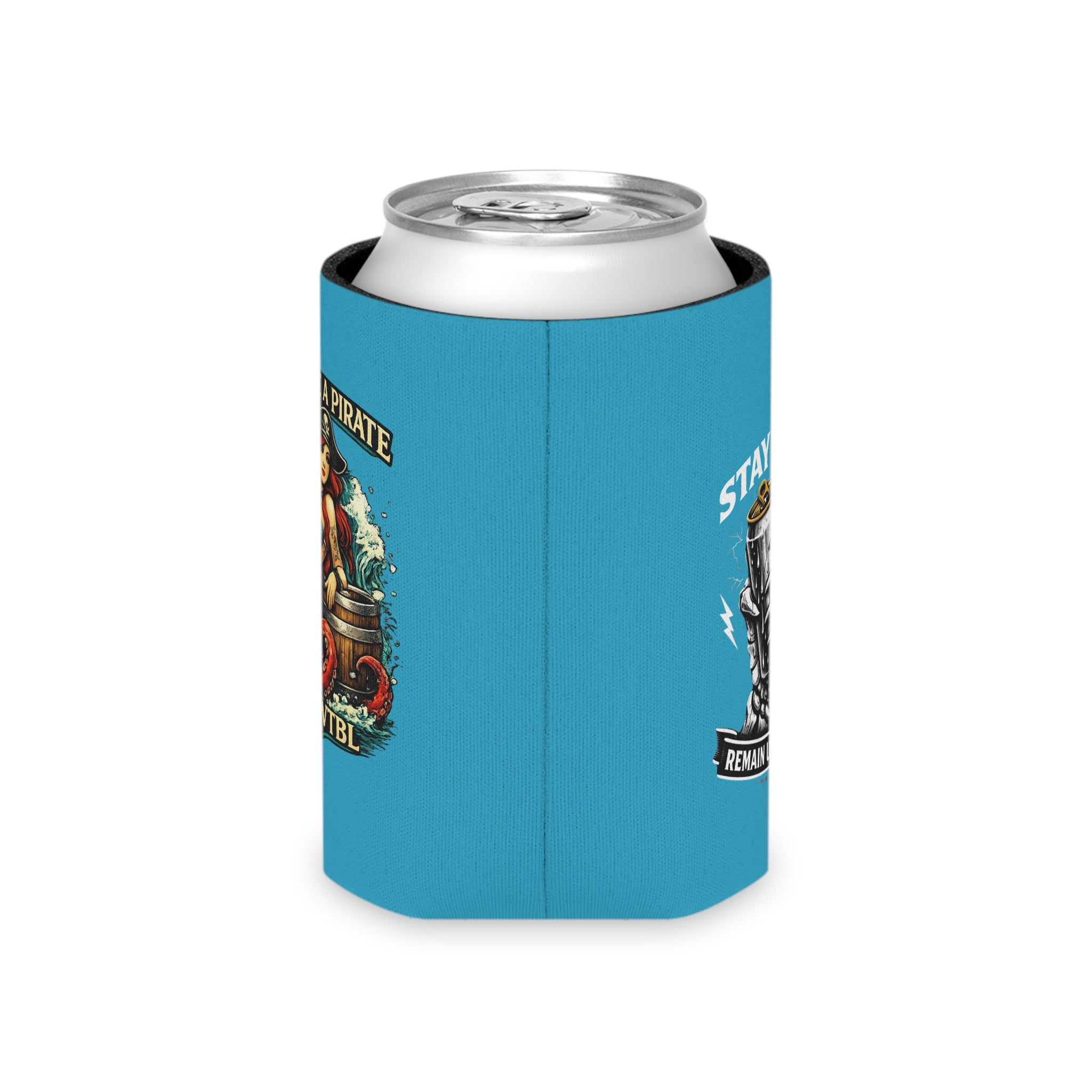 Can Cooler — "Drink Like a Pirate / Stay Cold" Mermaid & Skull Beer Koozie