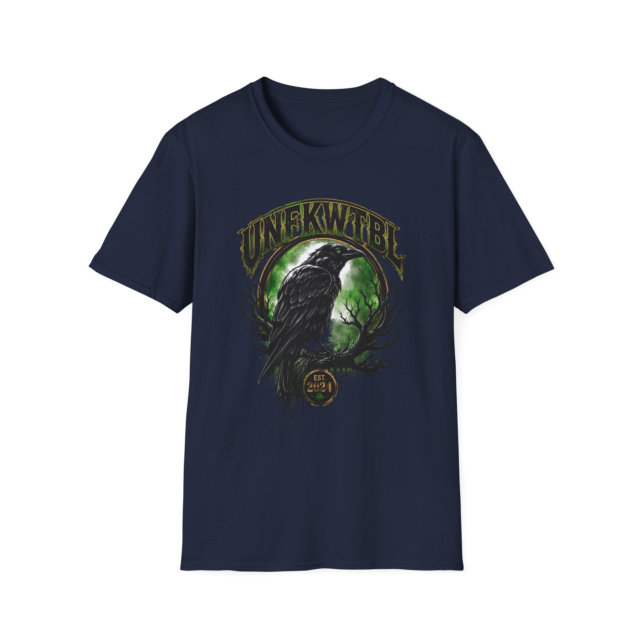 Raven Moon T-Shirt — 'UNFKWTBL' Gothic Crow Graphic Tee
