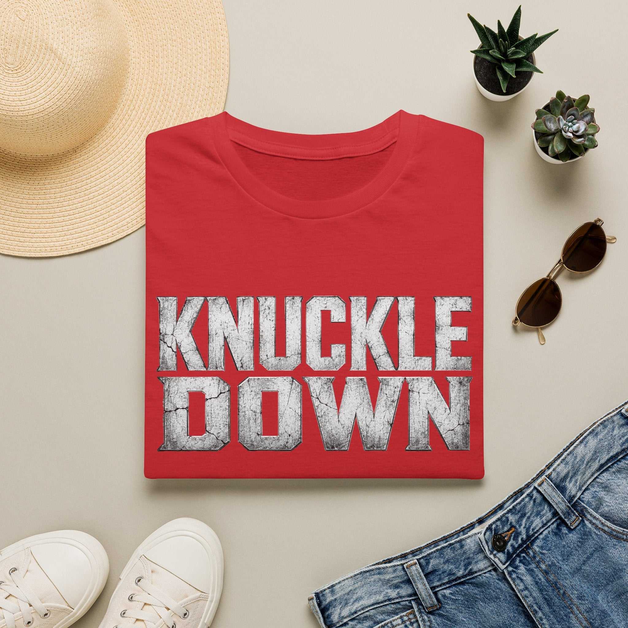 Knuckle Down Graphic T-Shirt — Bold Motivational Workout Tee