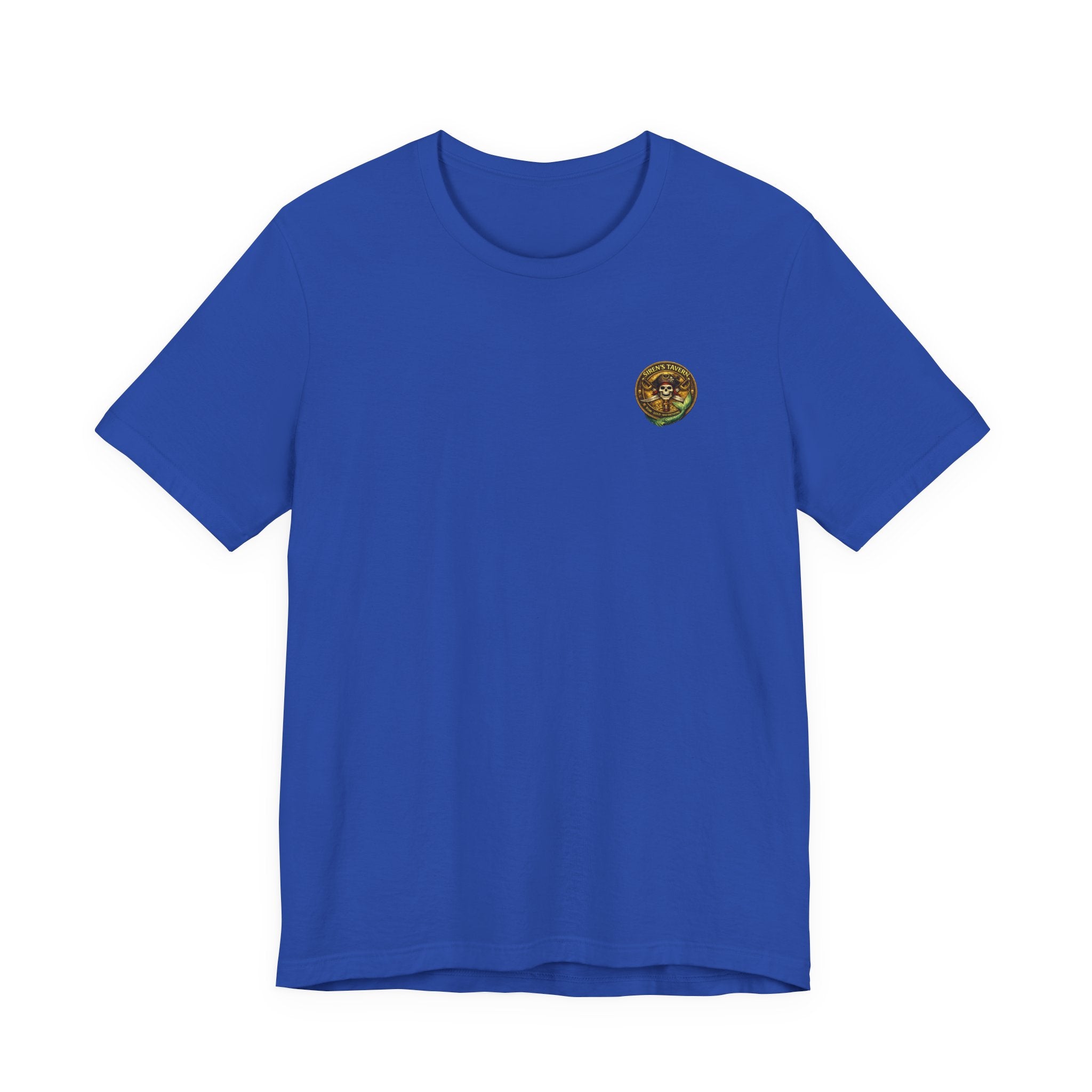 Pirate Skeleton & Mermaid Graphic Tee — Nautical Skull Crew Neck Shirt