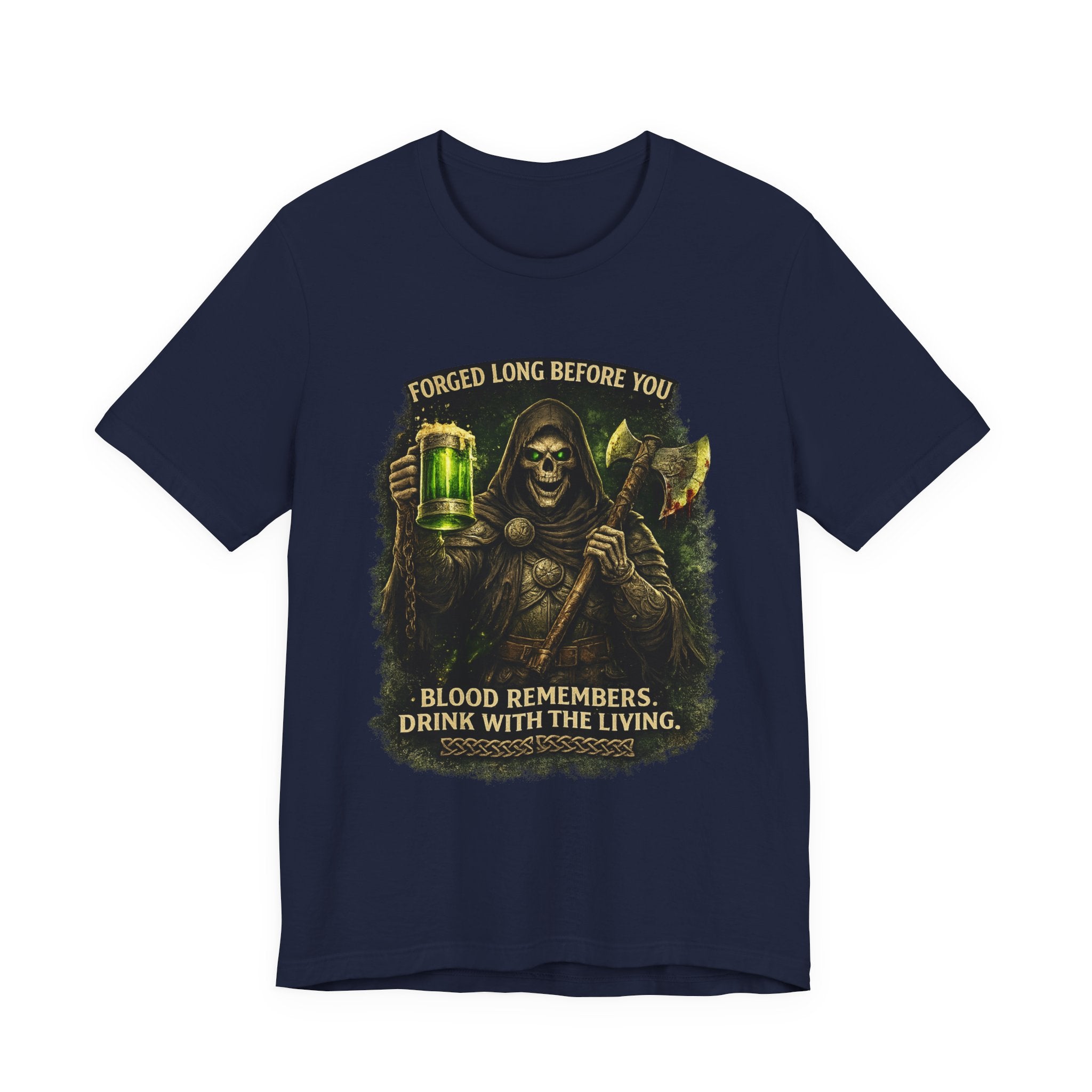Grim Reaper Beer T-Shirt — "Forged Long Before You / Blood Remembers. Drink With The Living." Graphic Tee