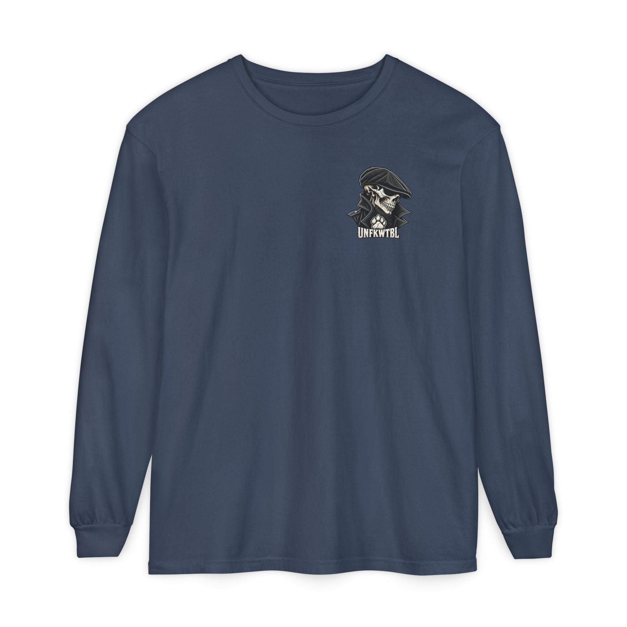 Calm Men Raven Skull Long Sleeve Tee
