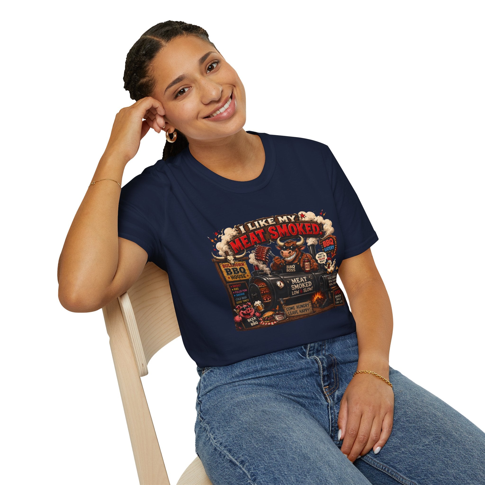 BBQ Smoker Tee — “I Like My Meat Smoked” Graphic T-Shirt